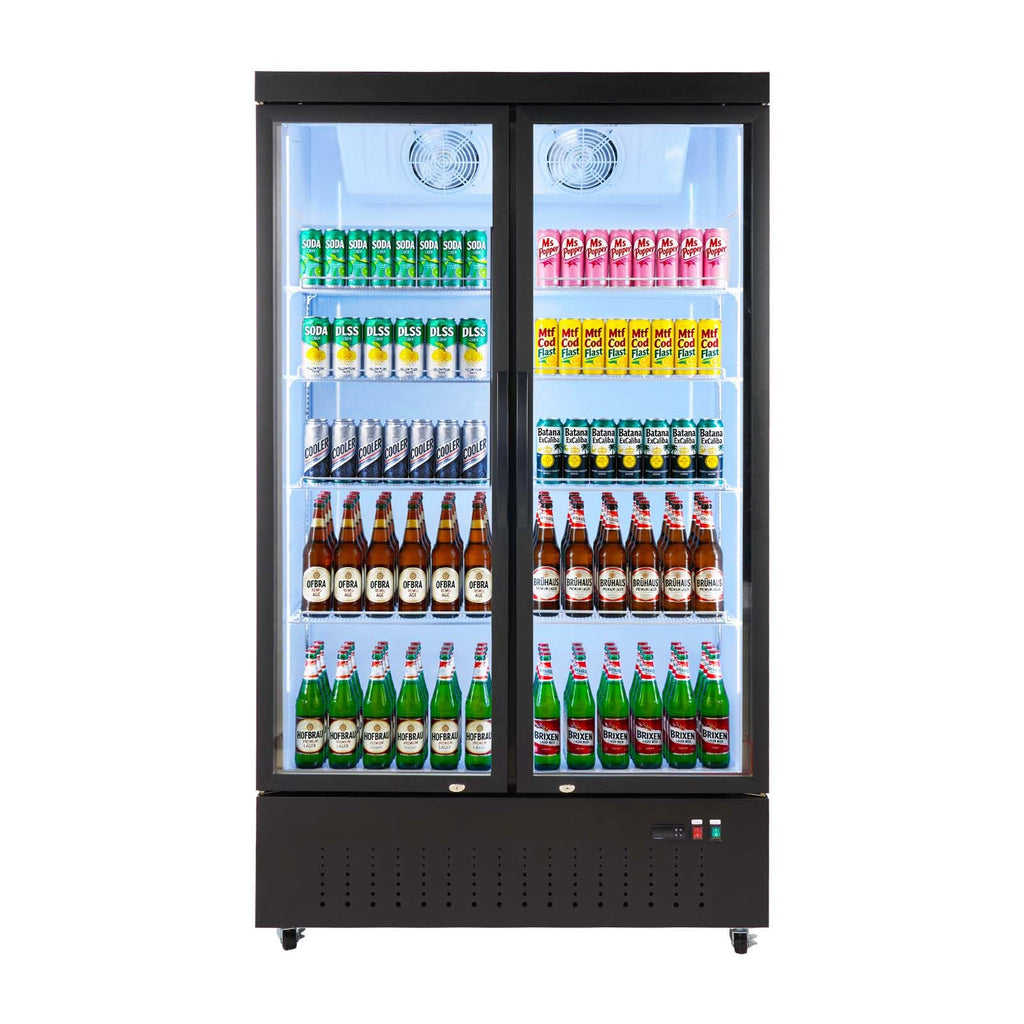 VEVOR Commercial Merchandiser Refrigerator, 6.9 Cu.Ft / 195L Glass Door Display Refrigerator, Upright Beverage Cooler Fridge with 4 Adjustable Shelves, Soft LED Light & Casters for Homes Shops Bars