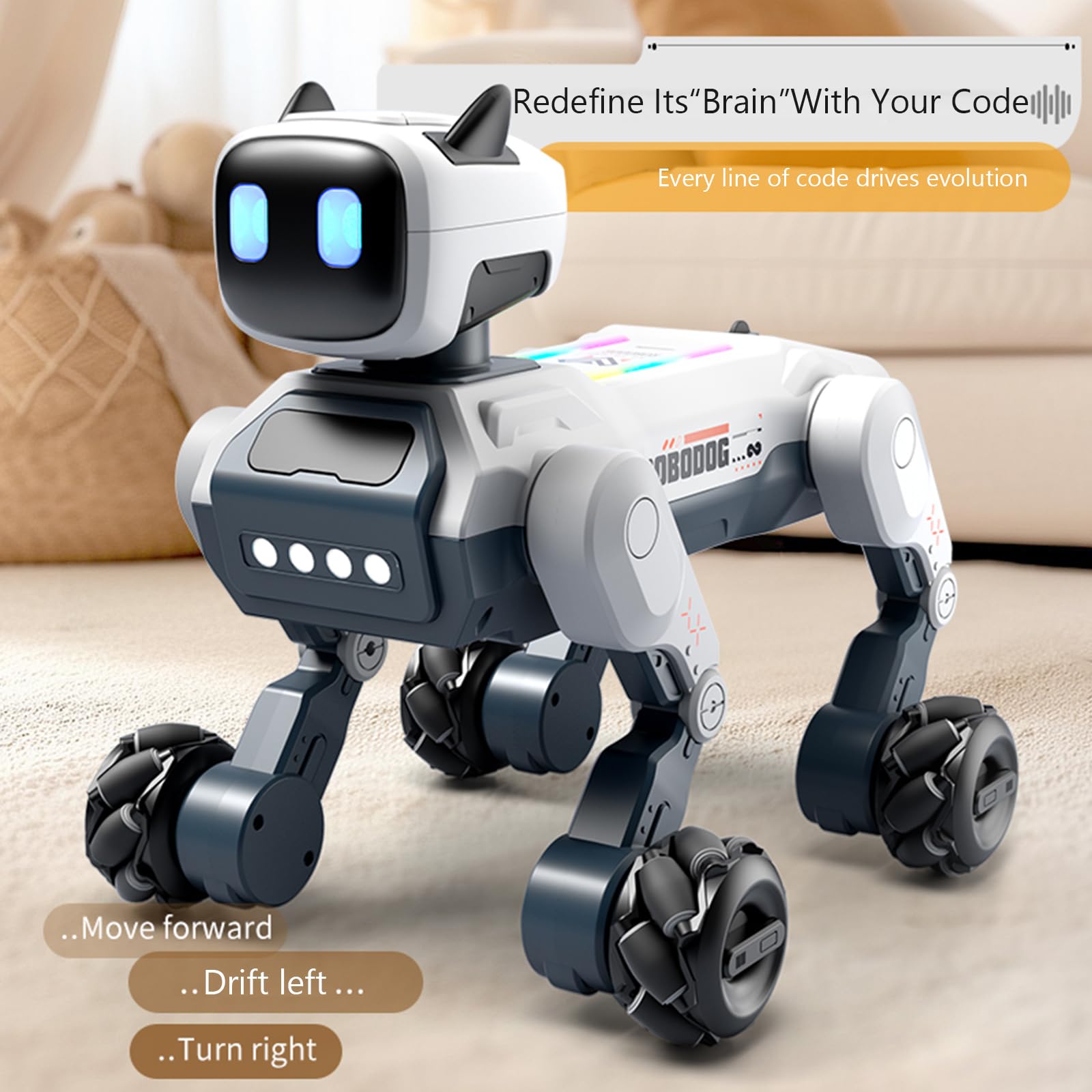Smart Robot Dog for Kids, Interactive RC Robot Dog Toy with Voice Control, APP Programming, 30+ Actions, STEM Coding Pet, Remote Control Robot Puppy, Rechargeable Gift for Boys Girls Age 6-12