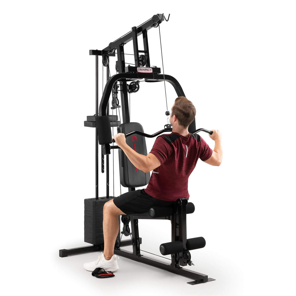 Marcy Multifunctional Workout Station 100lbs to 200lbs Stack Home Gym for Weightlifting and Bodybuilding