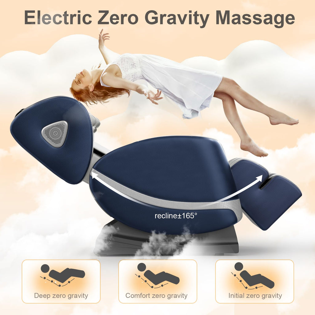 FURNIMAT 2026 Massage Chair Full Body, Zero Gravity Massage Chair with 10 Fix Rollers, Airbags, Heating, Foot Massage, Auto Modes, Bluetooth Speaker, Smart Screen Controller (Advanced Version)