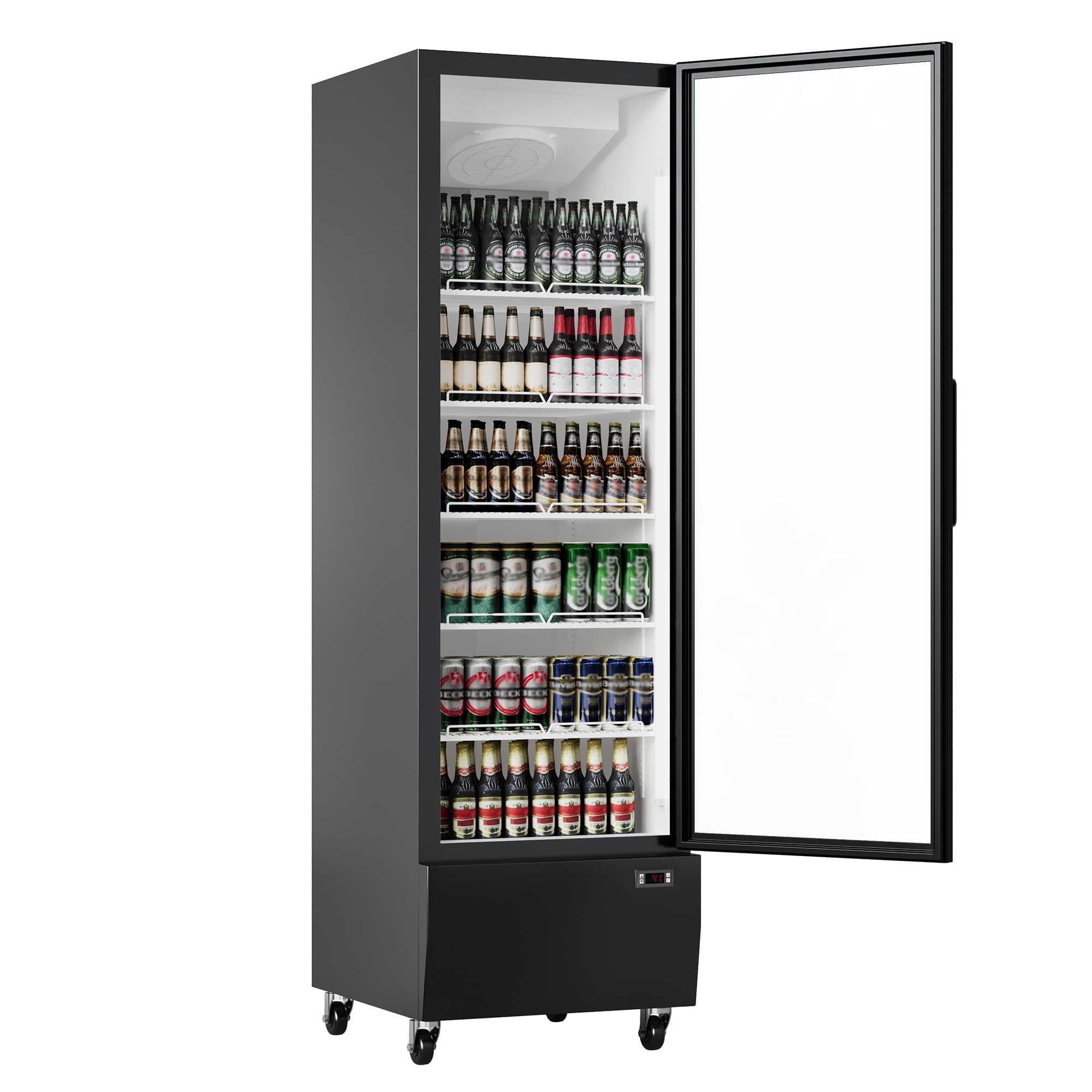 IDEALHOUSE Commercial Refrigerator, Commercial Merchandiser 26.8 Cu Ft Refrigerator, Refrigerator with 2 Glass Door and LED Light, Large Business Cooler for Home Restaurant Grocery Stores