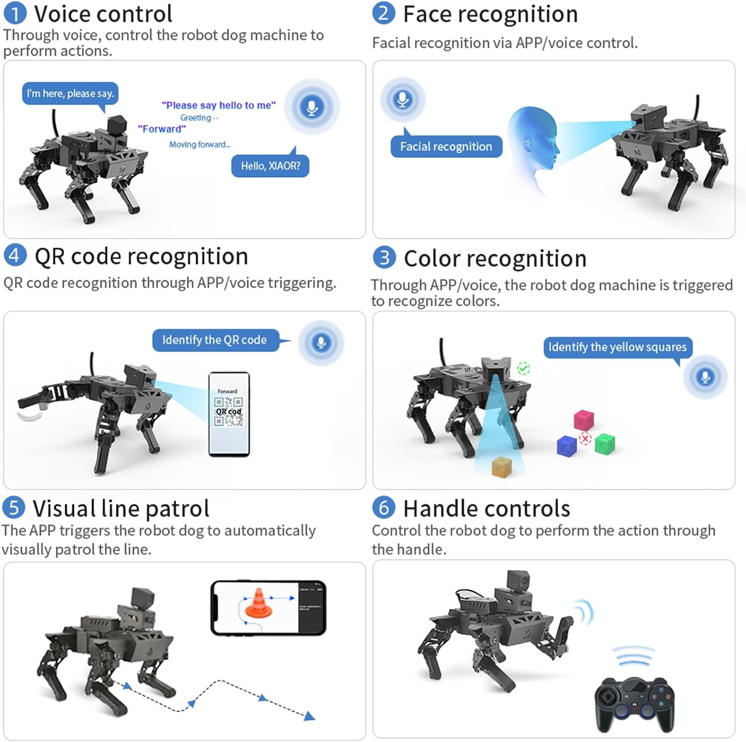 Robot Dog Kit for Raspberry Pi 5, AI Visual Recognition Interaction Smart Robot Python Programmable, 13 DOF Bionic Gait Mechanical Dog, Camera Servo, RC/Voice Control