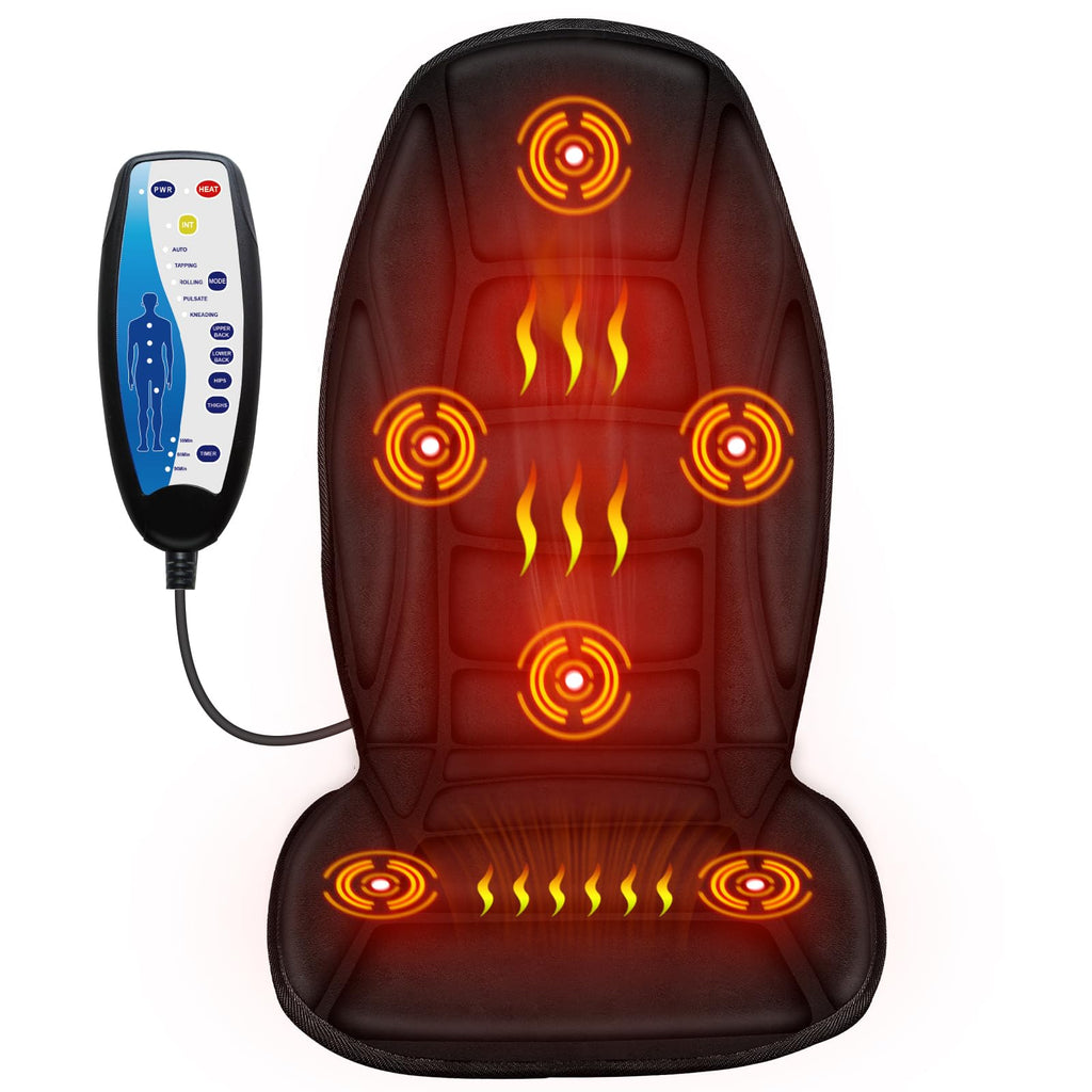Back Massager with Heat, 5 Vibrating Modes & 2 Heat Levels, Back Massager Chair Pad, Electric Massage Seat Cushion, Massage Pad for Back Pain Relief, Fathers Day Dad Gifts for Men Him Mom Her