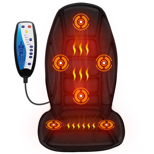Back Massager with Heat, 5 Vibrating Modes & 2 Heat Levels, Back Massager Chair Pad, Electric Massage Seat Cushion, Massage Pad for Back Pain Relief, Fathers Day Dad Gifts for Men Him Mom Her