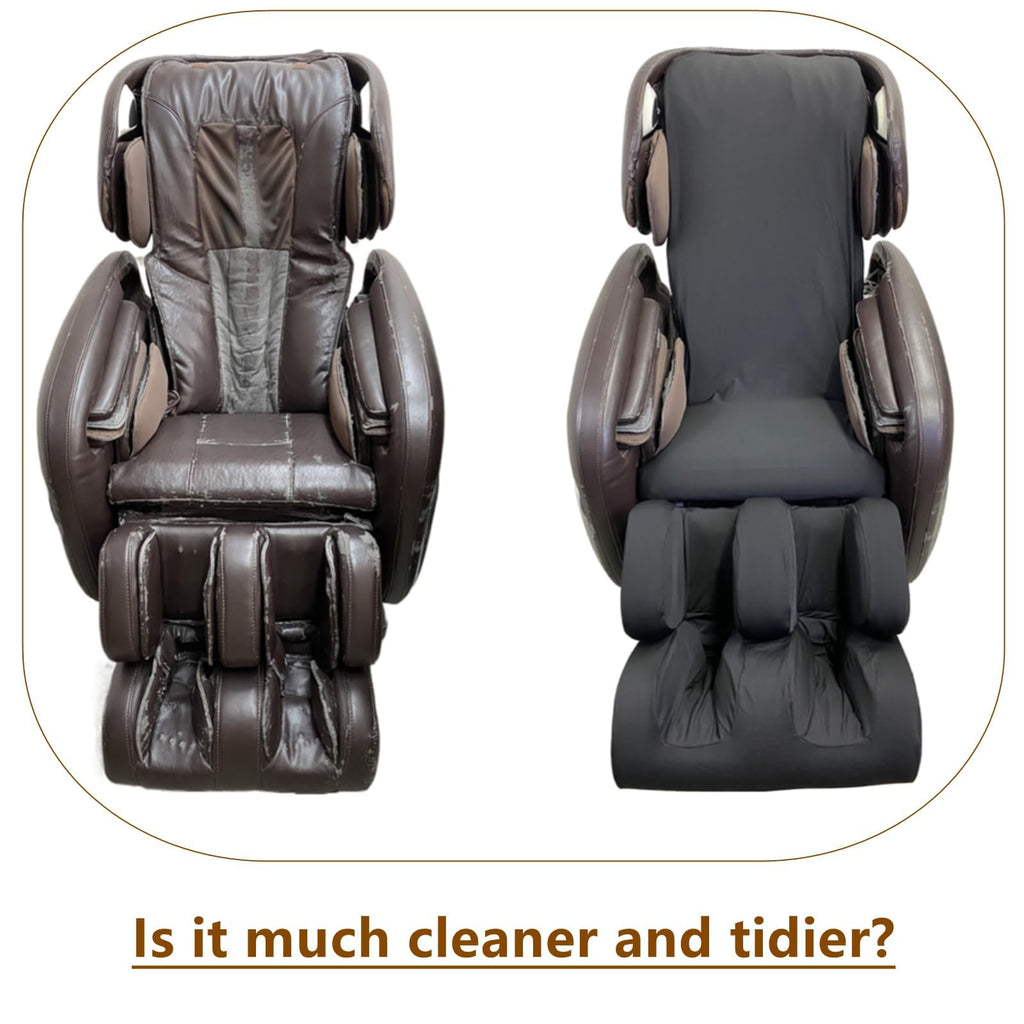 Full Body Massage Chair Cover-Shiatsu Slipcover Recliner Chair Cover,Universal Washable Stretch Fabric Armchair Slipcovers,Dust Protection Sofa Covers,Brown,Body