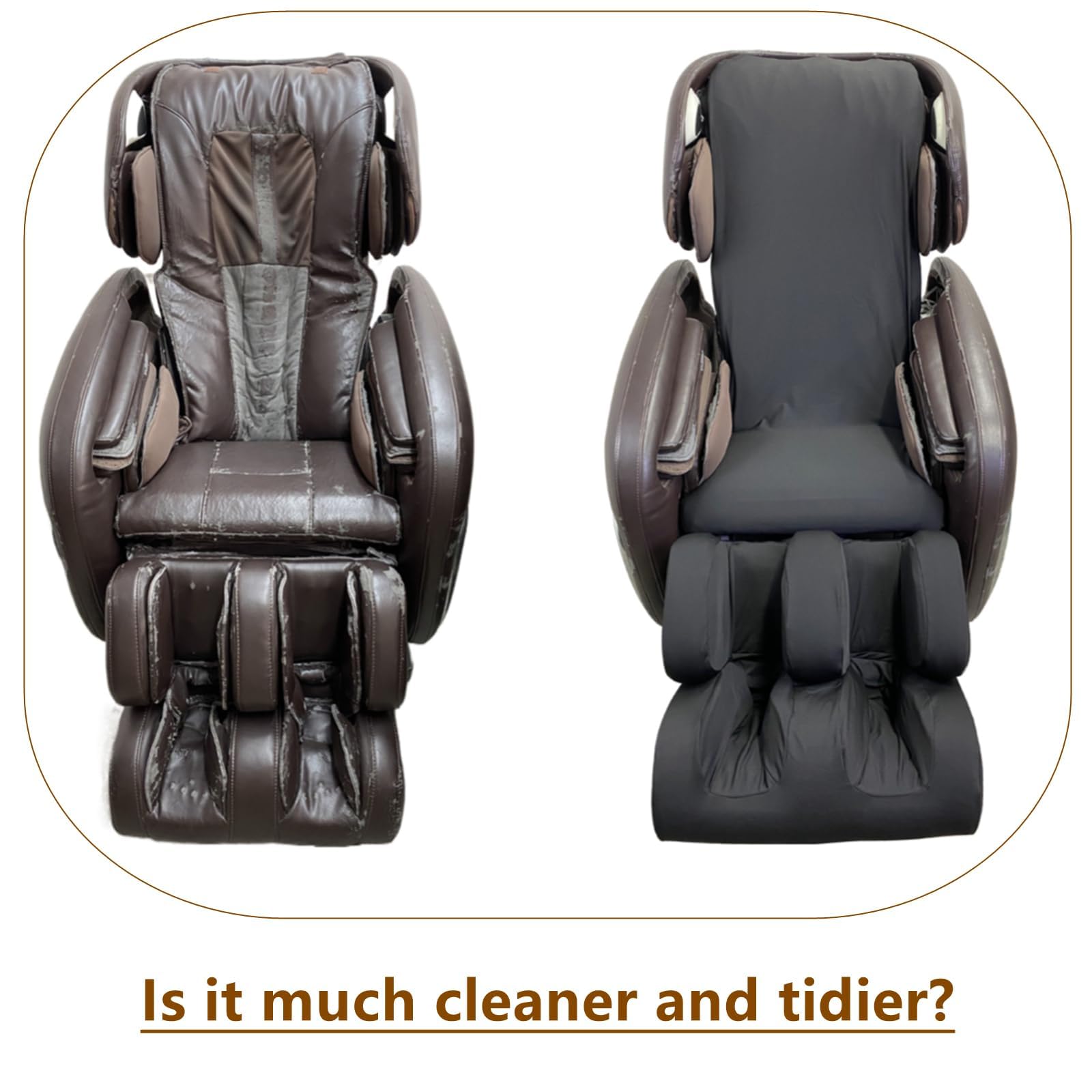 Full Body Massage Chair Cover-Shiatsu Slipcover Recliner Chair Cover,Universal Washable Stretch Fabric Armchair Slipcovers,Dust Protection Sofa Covers,Brown,Body
