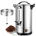 Fattong's Lab Commercial Coffee Urn, 120 Cup/20L Large Coffee Maker for Catering & Events, Stainless Steel Percolator, 1300W Quick Brew Hot Water Dispenser with Double Wall Insulation, Silver