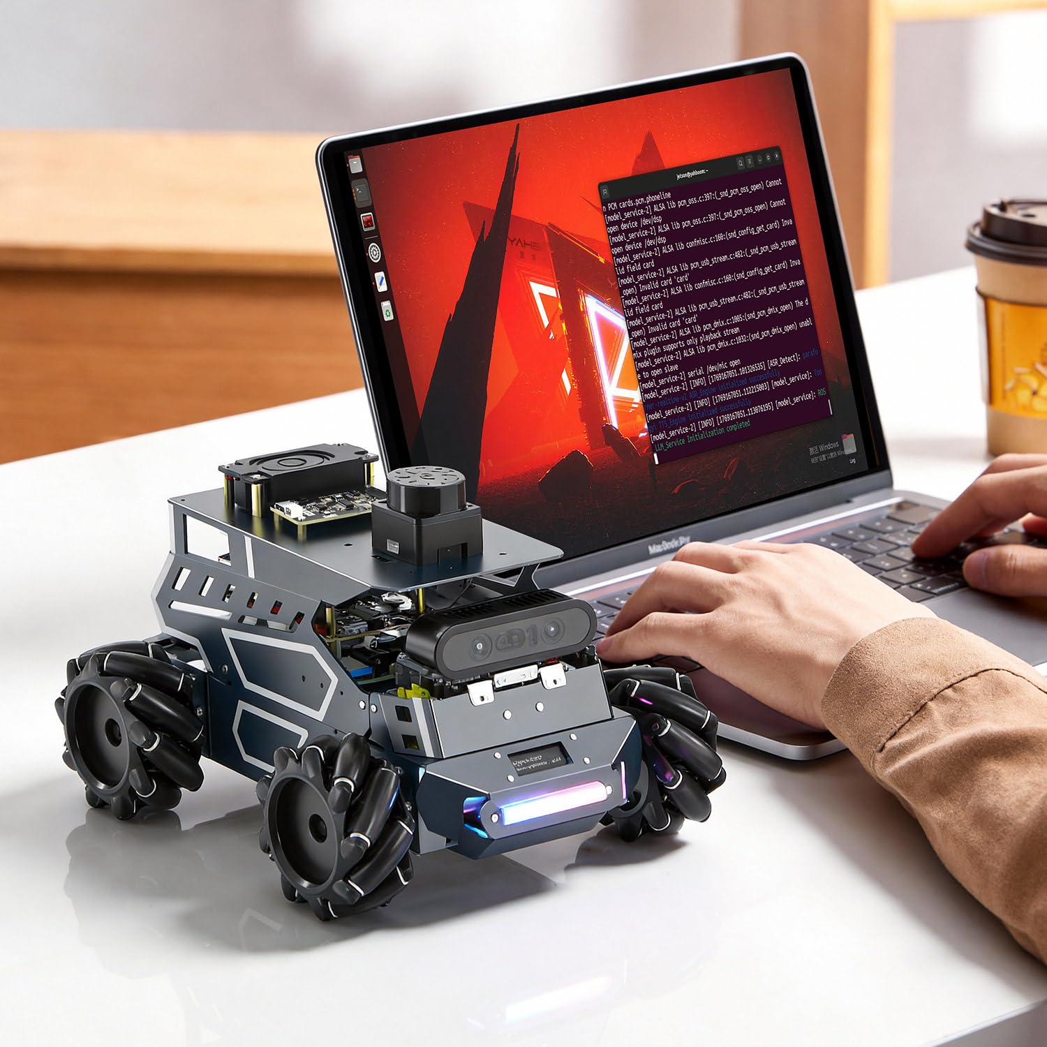 Yahboom ROS2 Robotic for Raspberry Pi 5, AI Large Language Models AI Vision Data,3D SLAM Navigation Supports ROS2 Python Education, ROS Development