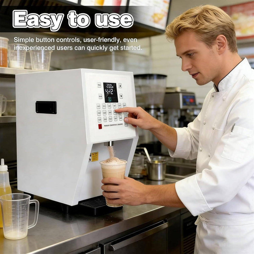 Commercial Matcha Coffee Powder Dispenser, Electric Automatic Quantitative Dispensing Machine with 17 Memory Buttons,for Protein Powder,Creamer, Fruit Flour and Milk Tea Raw Materials