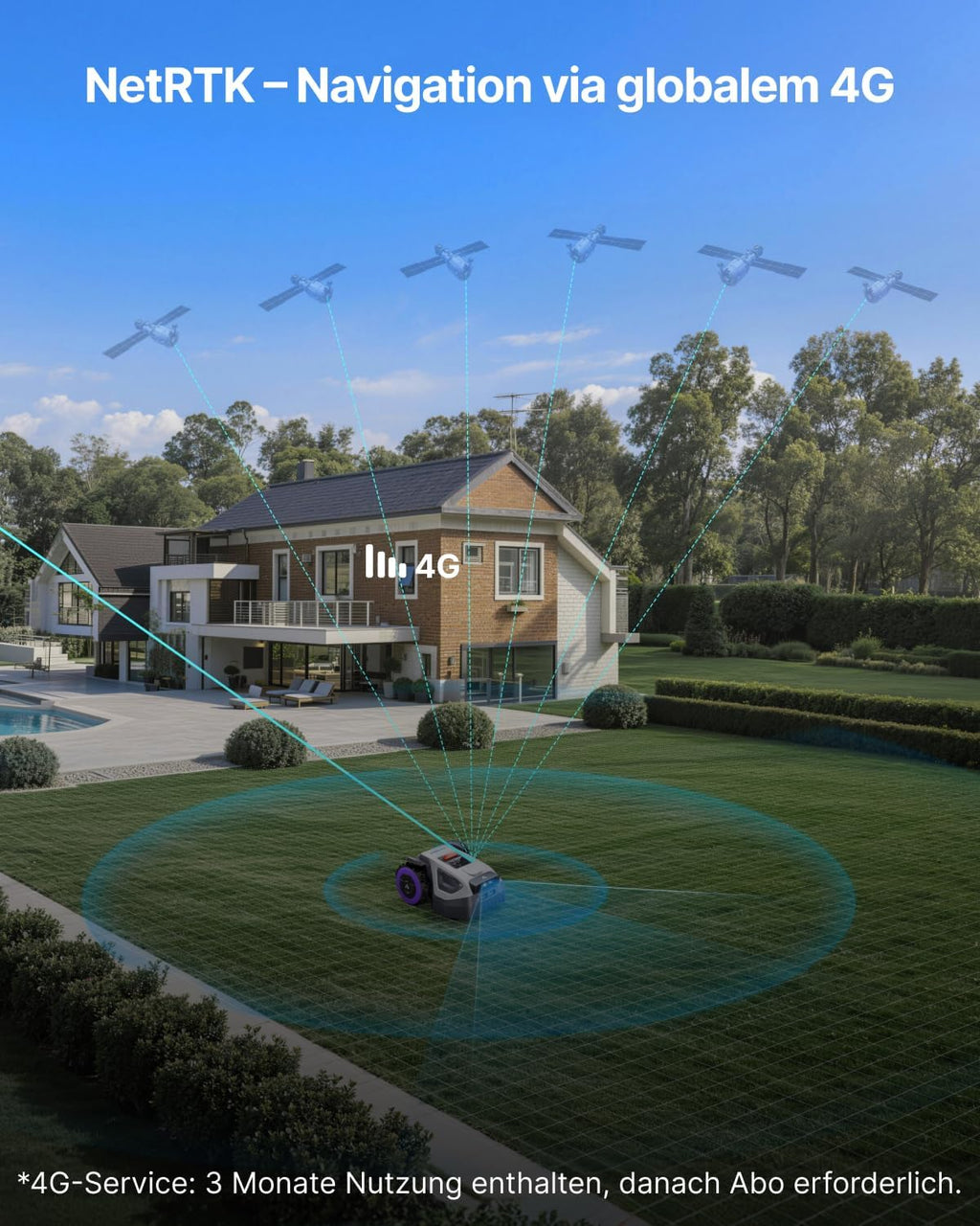 ANTHBOT M5 Robot Lawn Mower Perimeter Wire Free 1/8 Acre Dual RTK+Dual Vision Robotic Lawnmower, AI-Assisted Mapping, Virtual Boundary, APP Control, 58dB(A) Quiet, Multi-Zone Management