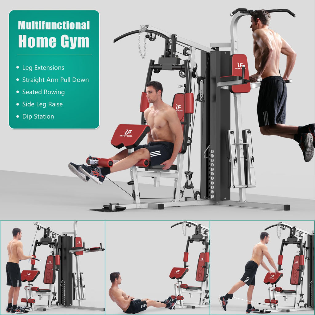 ULTRA FUEGO Multifunctional Home Gym Equipment Workout Station with Pulley System, Arm, and Leg Developer for Full Body Training