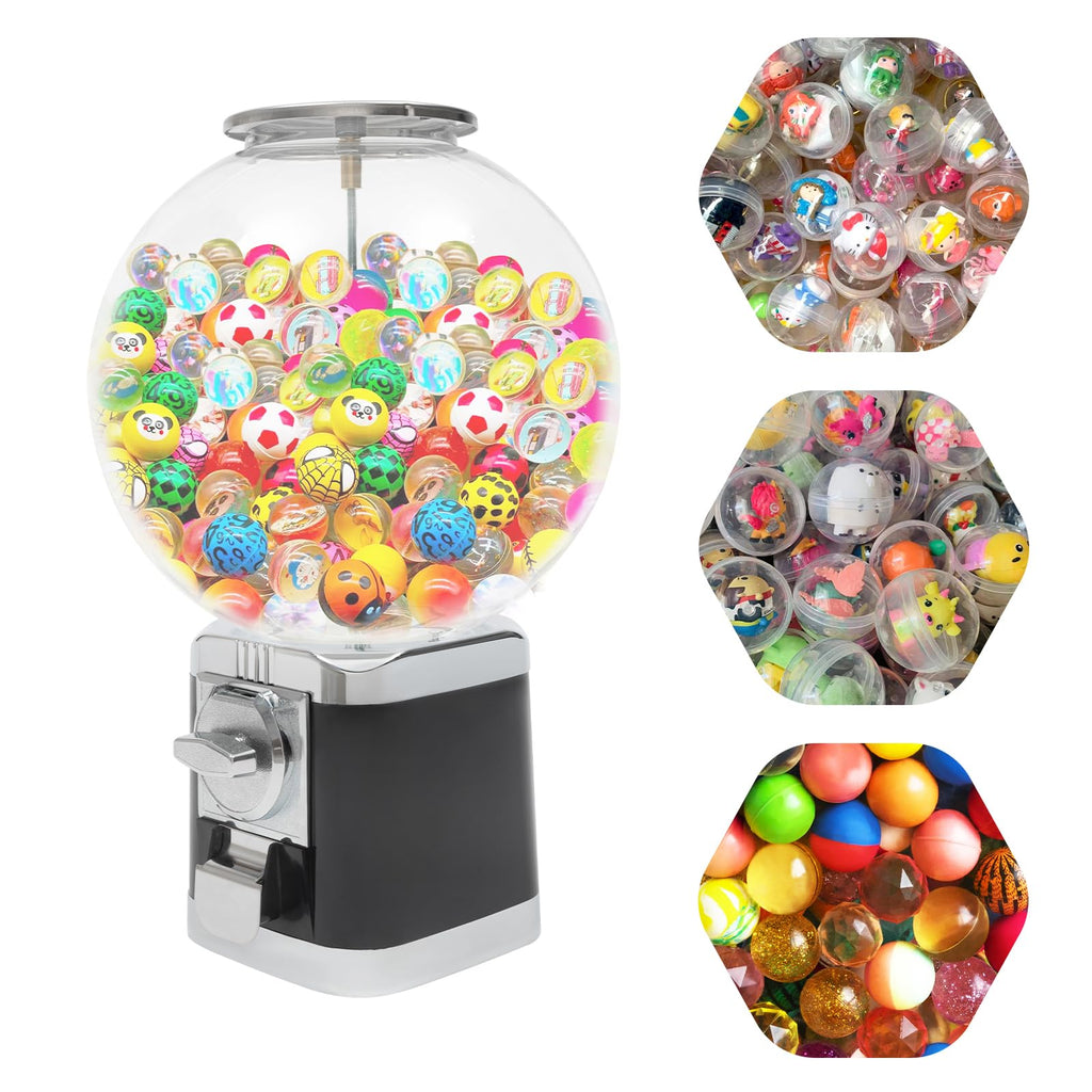 4X 25 Cents Coin Operated Vending Machine, 200pcs 1.77in Toy Capsule Vending Machine Commercial Twister Ball Dispenser 21in Height Rectangle Bubble Gum Machine for Retail Store, Supermarket