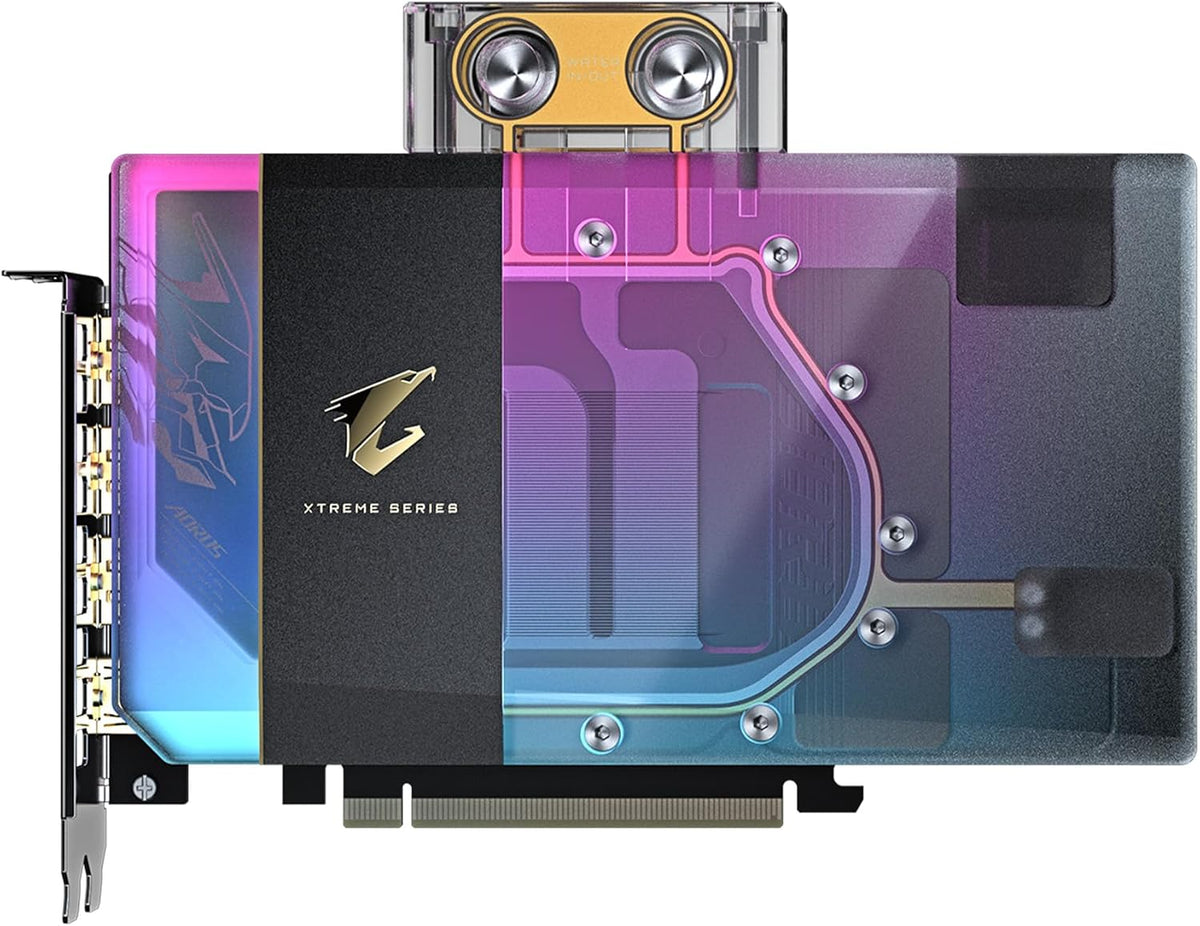 GIGABYTE AORUS GeForce RTX 5080 Xtreme WATERFORCE WB 16G Graphics Card, WATERFORCE Water Block Cooling System, 16GB 256-bit GDDR7, GV-N5080AORUSX WB-16GD Video Card
