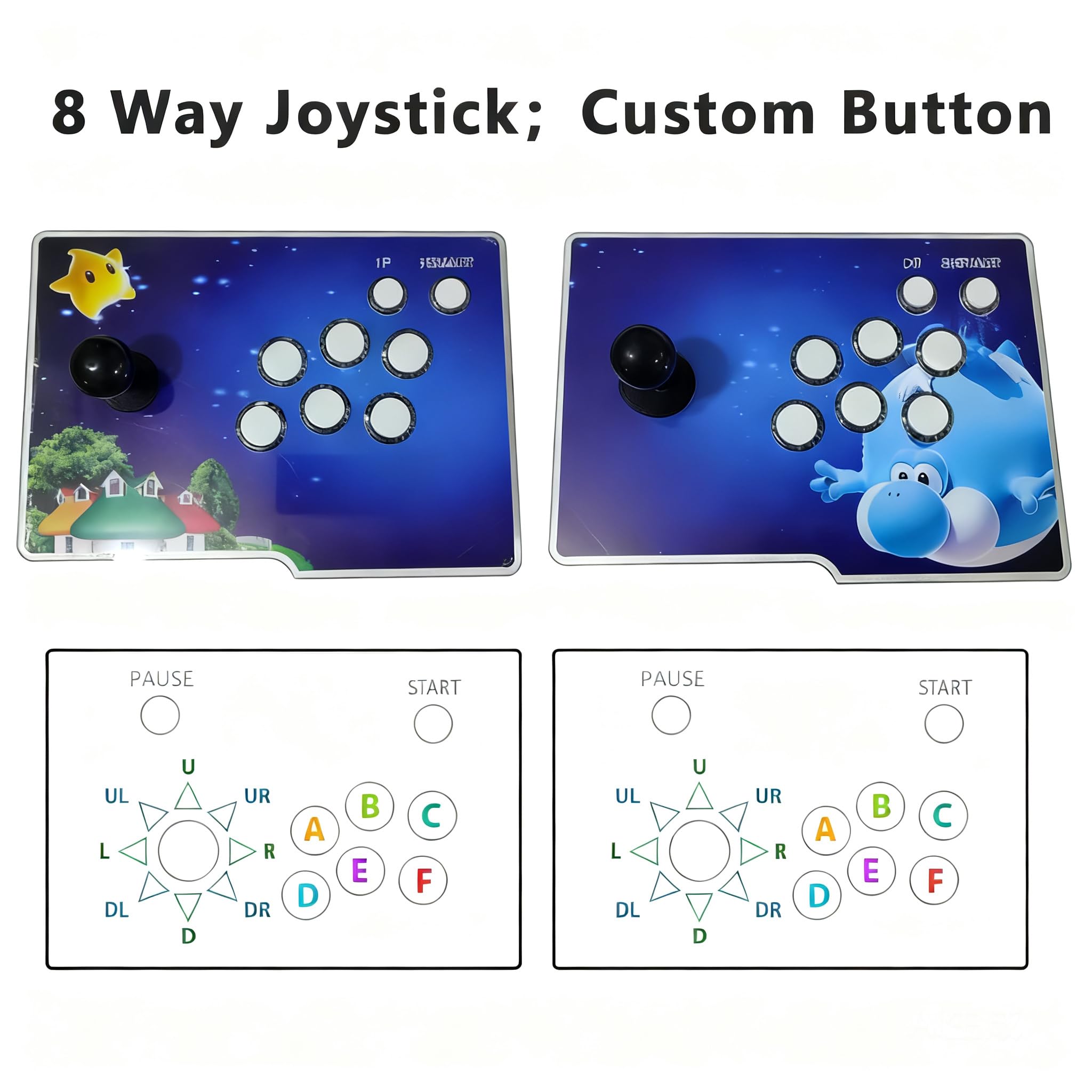 FVBADE [50500 in 1] Pandora Ultra Pandora Box Retro Games Arcade Game Console with Two Separate Host for PC & Projector & TV 3D Games 1-4 Players Category Favorite List Save/Search/Hide/Pause Game