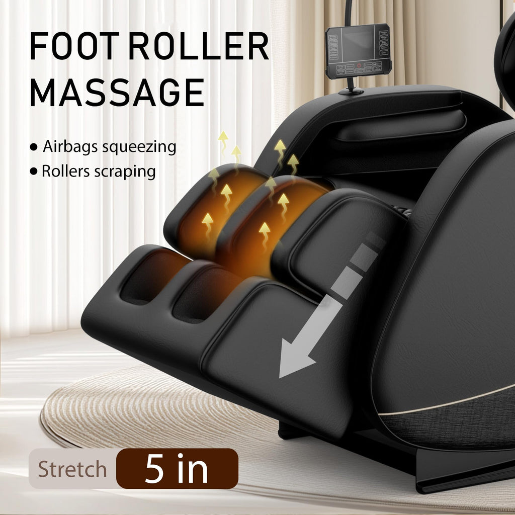 GDFStudio Full Body Massage Chair Recliner with Zero Gravity, Air Pressure Massage, Heat Therapy, Foot Rollers, Bluetooth, for Home/Office Use, Ideal Wellness Gift, Blue A