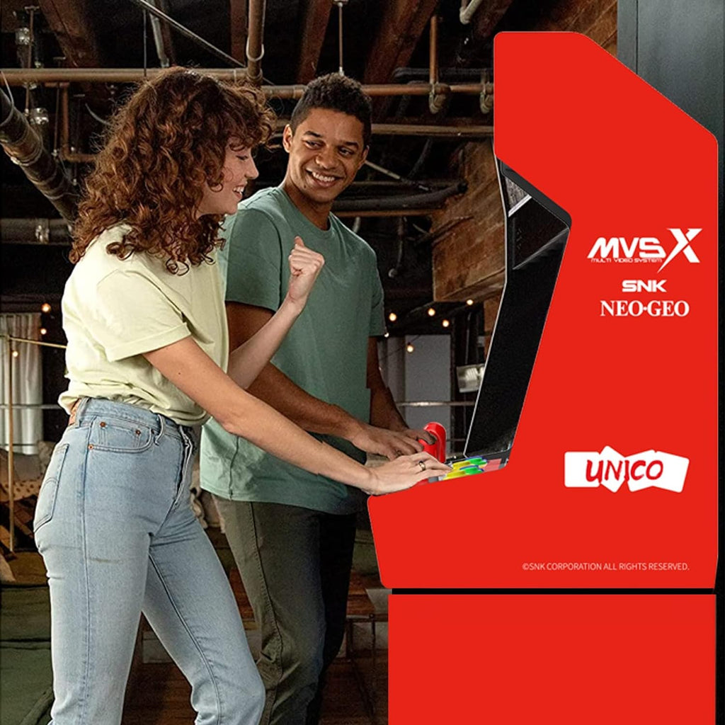 UNICO MVSX Home Arcade with 50 Pre-Loaded SNK Retro Games, 17" Screen Home Entertainment Arcade with 2 Joysticks, Including The King of Fighters/Samurai/Metal Slug and More