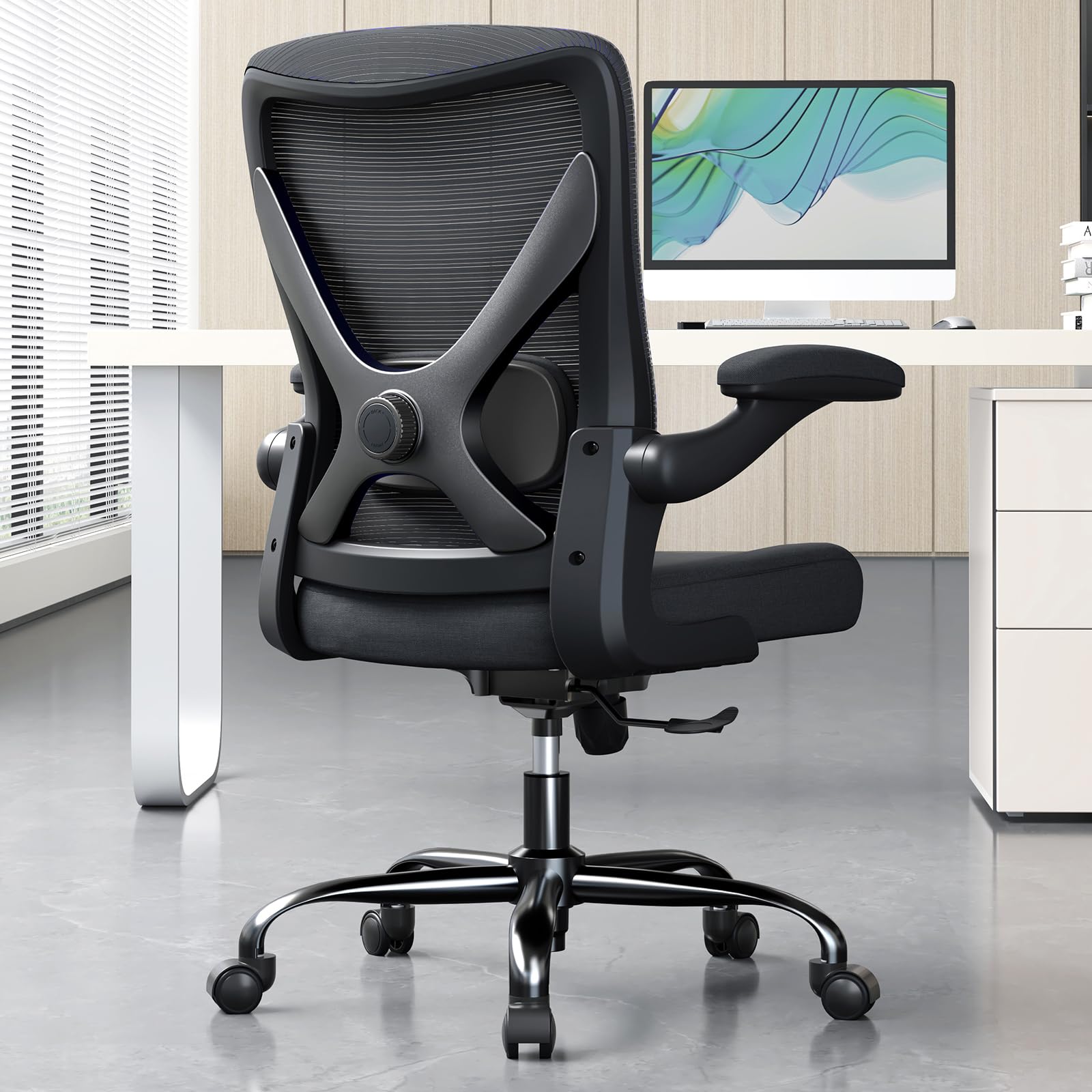 Ergalithic Ergonomic Office Chair - X-Shaped Computer Desk Chairs Comfy, Mesh High-Back Gaming Chair with Adjustable Lumbar Support, Executive Task Chair for Adults, Comfortable for Long Hours