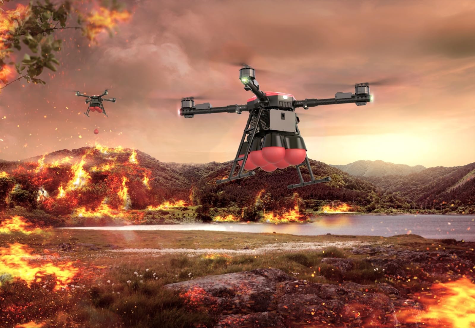 Heavy Lift Drone up to 200 lb, up to 5 mile Range UAV, Waterproof, Delivery Quadcopter (20 kg) 44 lb