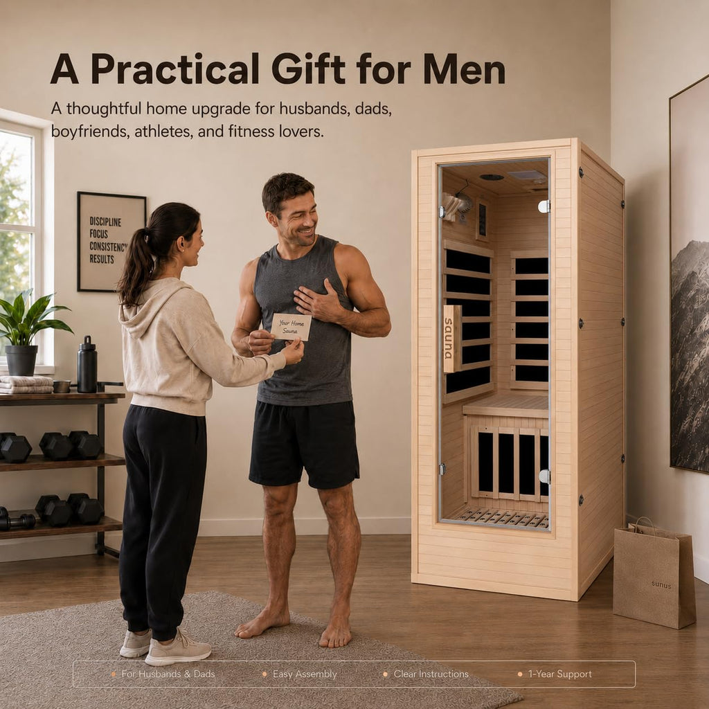1350W Far Infrared Home Sauna, Energy-Efficient Fast-Heating Indoor Sauna Room with Bluetooth & 7-Color Therapy, Canadian Hemlock Wood, Modular Design - Ideal for Home Gym, Family Relaxation