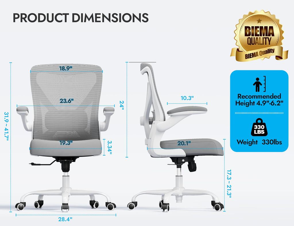 Ergalithic Ergonomic Office Chair - X-Shaped Computer Desk Chairs Comfy, Mesh High-Back Gaming Chair with Adjustable Lumbar Support, Executive Task Chair for Adults, Comfortable for Long Hours
