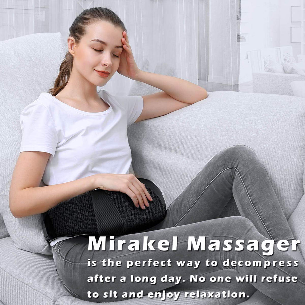 Mirakel Fathers Day Dad Gifts for Husband Men, Neck Massager for Pain Relief Deep Tissue, Electric Shiatsu Shoulder & Back Massager with Heat, Mothers Day Gifts for Mom Wife Women Her (NOT Cordless)