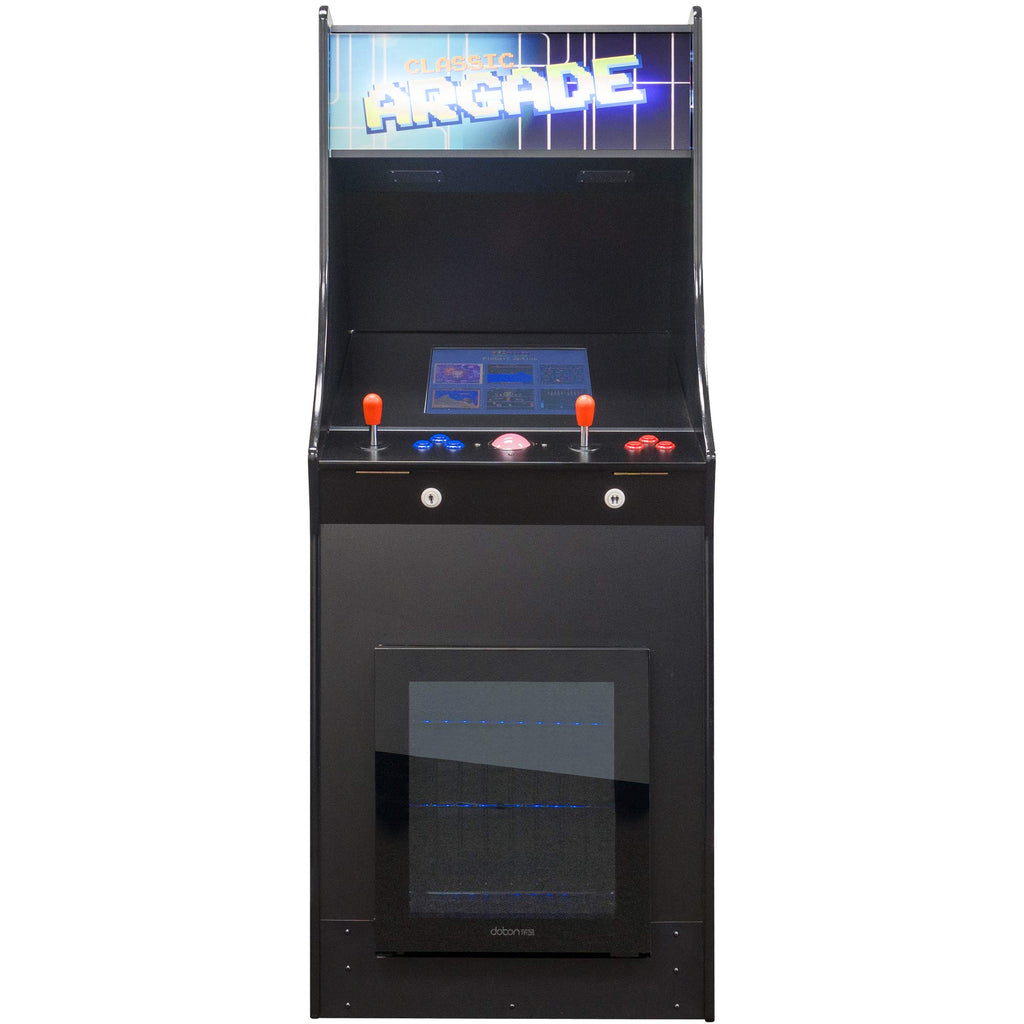 Creative Arcades Full Size Stand-Up Commercial Grade Arcade Machine | 2 Player | 412 Games | 22" LCD Screen | 2 Sanwa Joysticks | Trackball | Built-in Fridge | 2 Stools Included | 3 Year Warranty