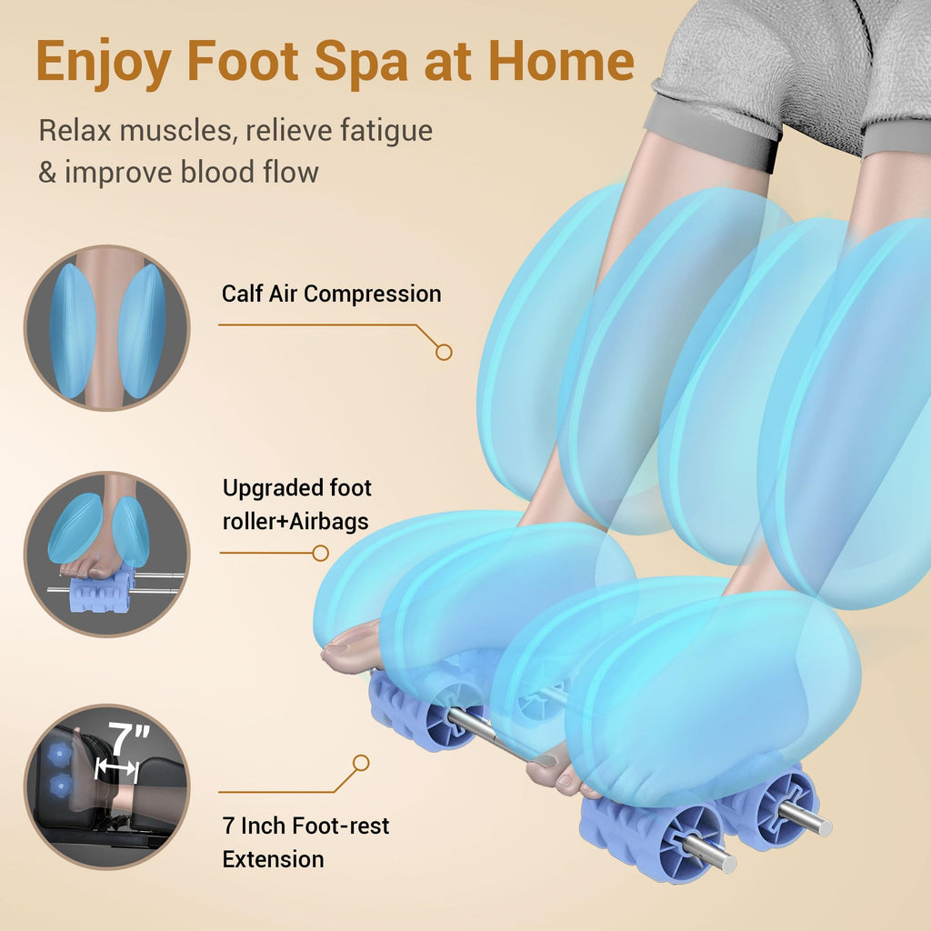 MYNTA Massage Chair Full Body with Heat, Zero Gravity SL-Track Shiatsu 3D Massage Chairs with 12 Modes,12 Massage Techniques, Waist Hip Heating, Calf Foot Massage, HD Bluetooth Speaker & White Noise
