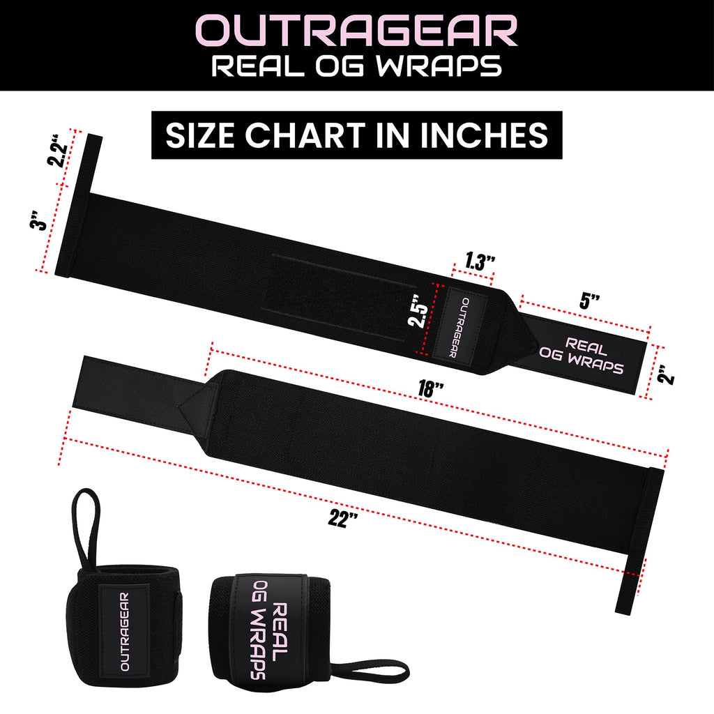 18" OG-Grade Wrist Wraps for Weightlifting – Heavy Duty Wrist Support with Thumb Loop & Lockdown Strap – Wrist Straps for Powerlifting, Bench Press & Gym Training