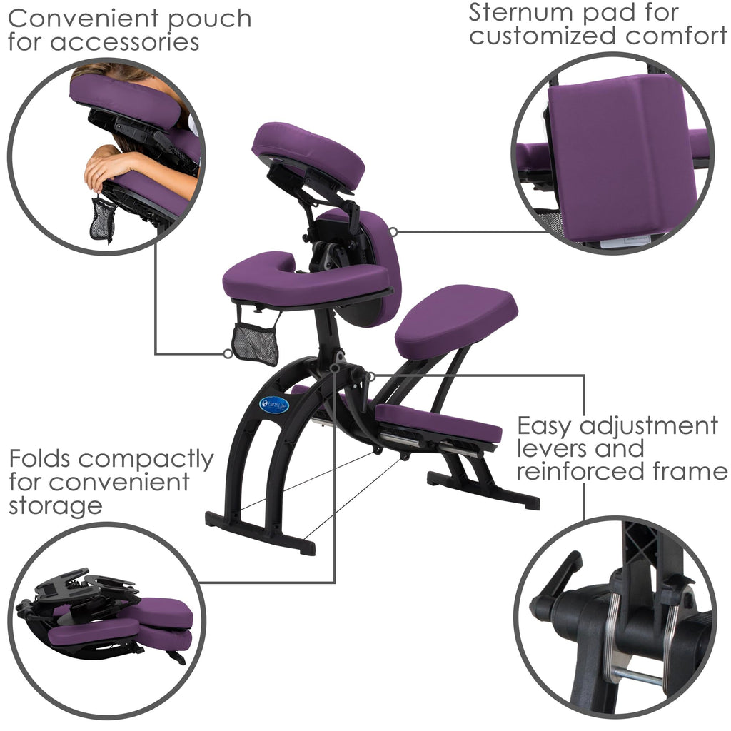 EARTHLITE Portable Massage Chair AVILA II - Premium Folding Spa/Massage/Tattoo Chair incl. Rolling Carry Case