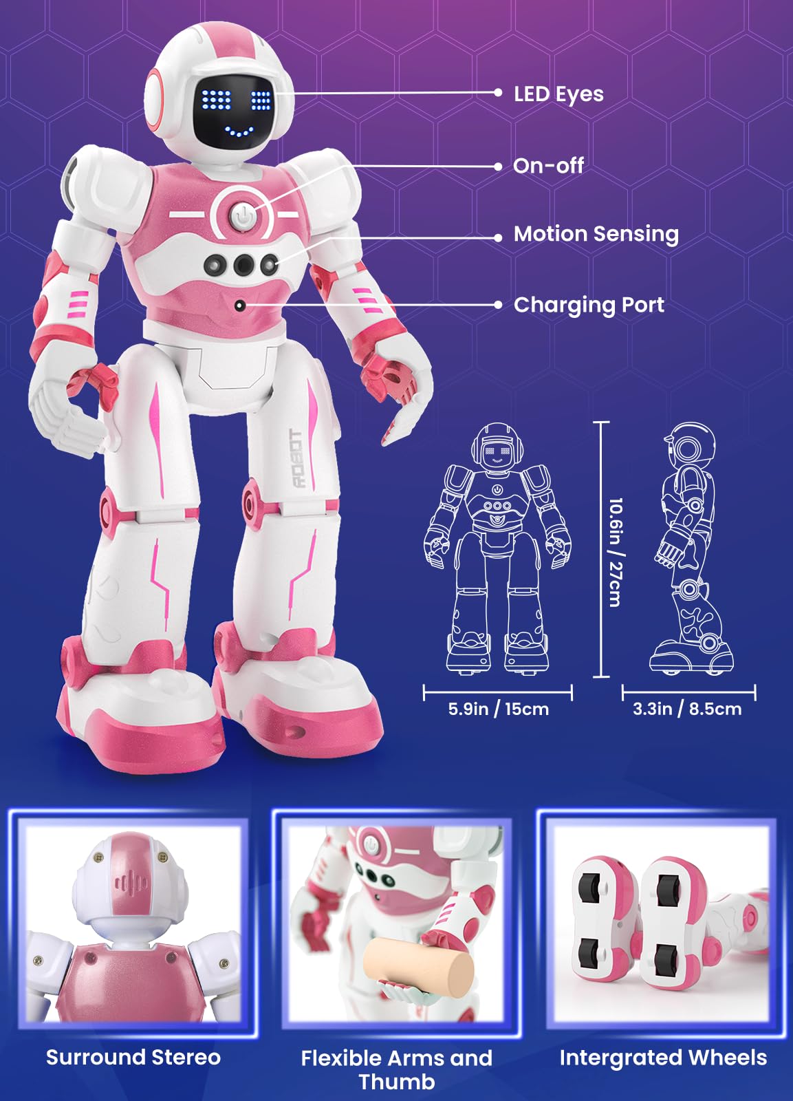 Robot Toys for Kids,Programmable Remote Control Smart Walking Dancing Robot Toy with Gesture & Sensing for Age 4 5 6 7 8 9 10 Year Old Boys for Birthday Present