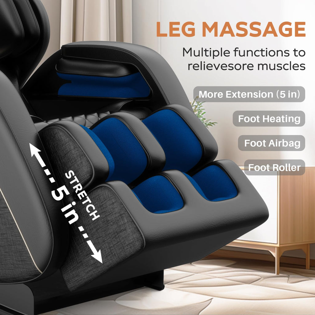 2026 Massage Chair Full Body, Zero Gravity Massage Chair with Auto Modes, Airbag Massage, 6 Fix Point Rollers, Foot Massage, Heating, Touch Screen Controller, Home Massage Chairs