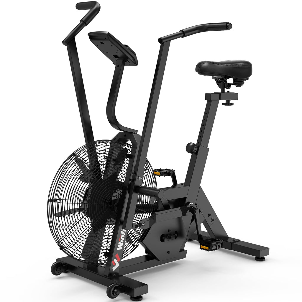 Air Bike,Air-Resistance Exercise Fan Bike With Dual Acction Handlebars for Home Cardio Workout,Adjustable Indoor Cycling Bike,330lb Weight Capacity APP Connection Customizable Monitor