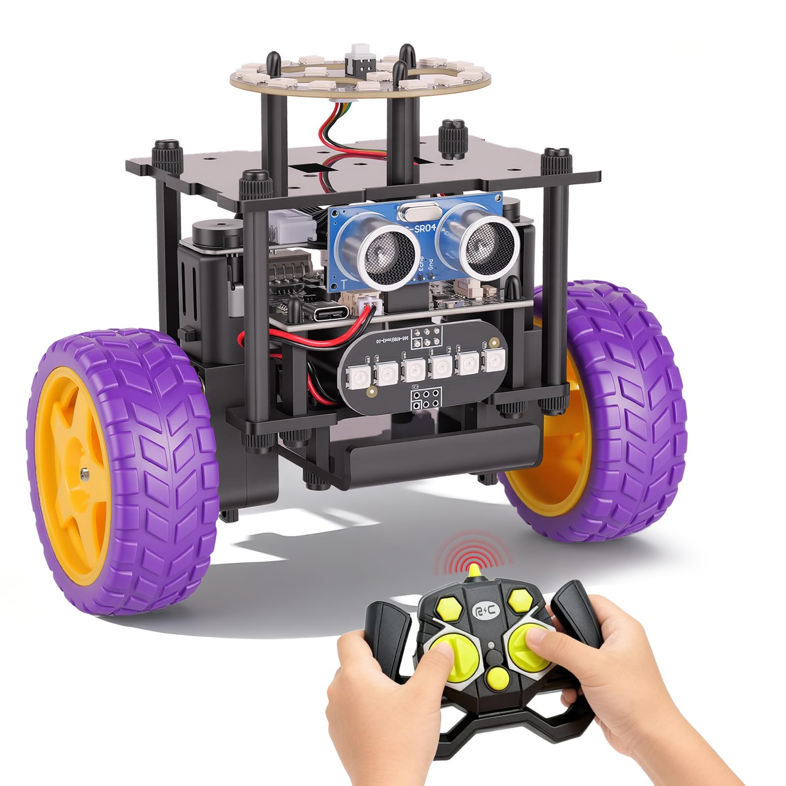 Smart Robot Car Kit Toys for Kids Ages 8-12 12-16, Remote Control Building Robotics Kit, STEM Educational Science Kit Gifts for Teen Boys Girls 8-13 14 15 16 Year Old