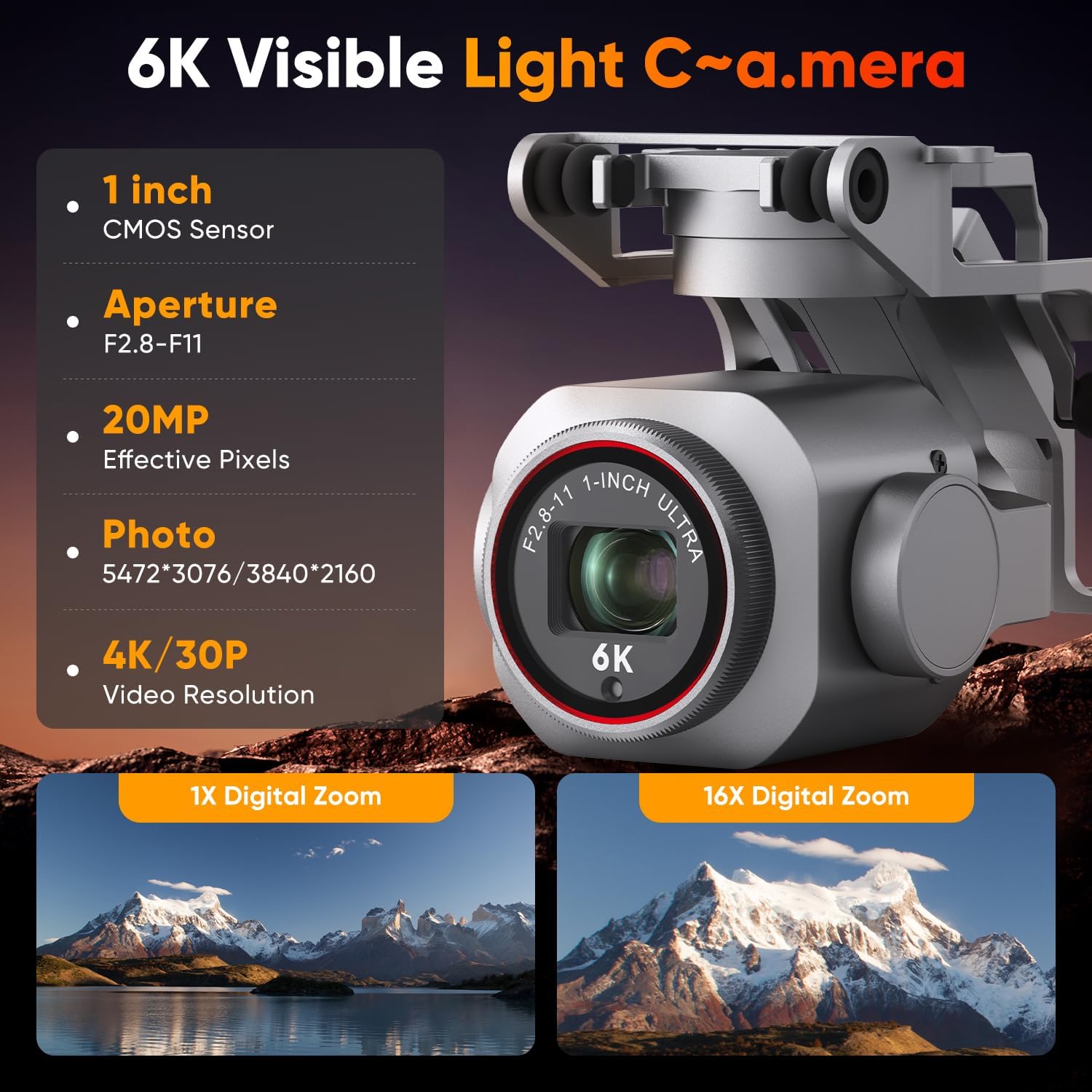 2026 Autel Robotics EVO Lite 6K Enterprise Basic Combo, 1’’ CMOS 6K Resolution, 16X Digital Zoom, 40 Minute, AI Target Recognition, 866g, 3-Way Obstacle Sensing, 39370ft (12KM) Transmission