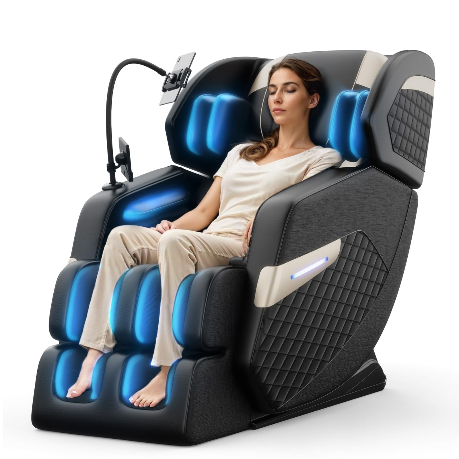 2026 Massage Chair Full Body, Zero Gravity Massage Chair with Auto Modes, Airbag Massage, 6 Fix Point Rollers, Foot Massage, Heating, Touch Screen Controller, Home Massage Chairs