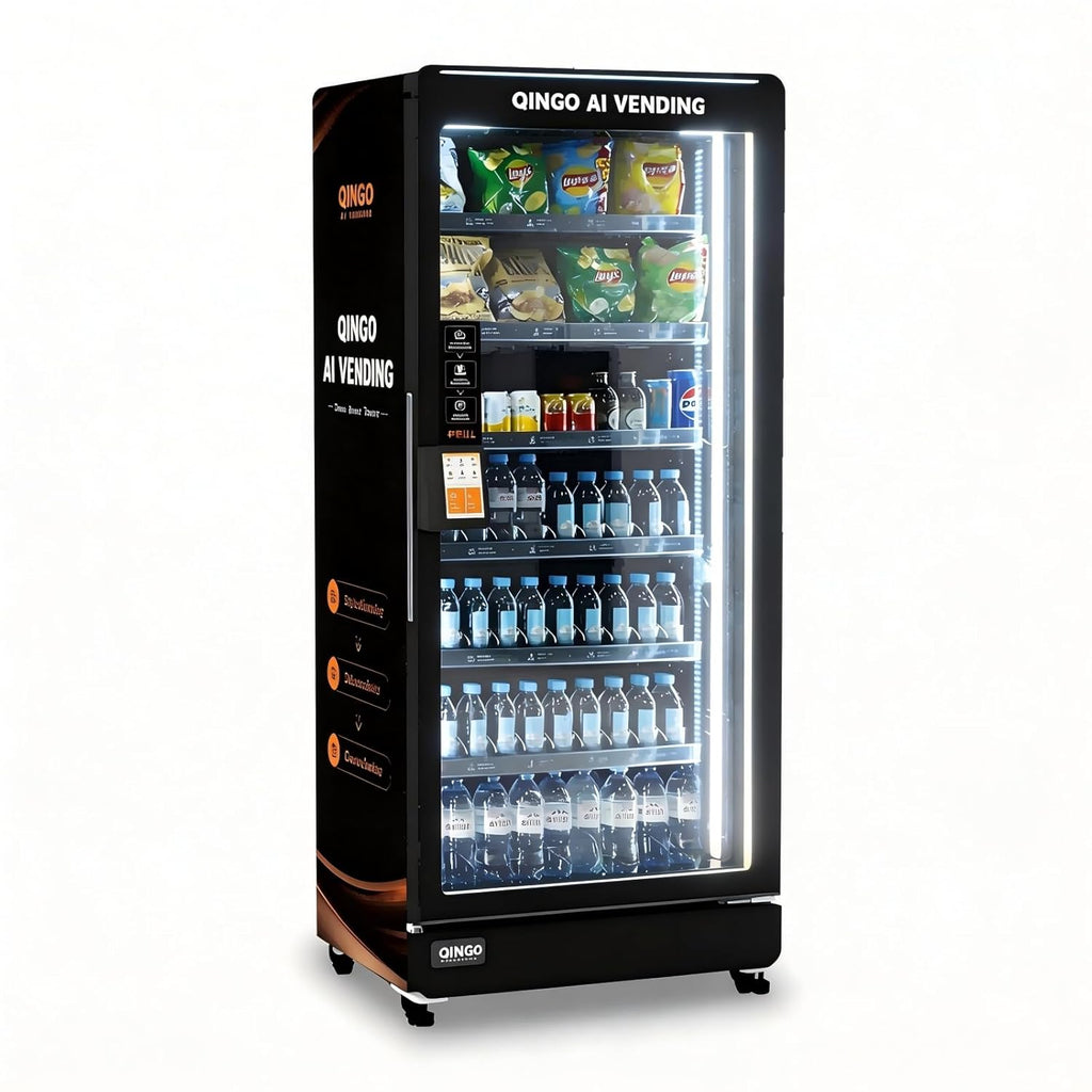 Smart Vending Machine for Sale, Commercial Cashless Snack & Drink Combo, 20.5 Cu.Ft with Credit Card Reader, AI Touchscreen & Remote Control, Ideal for Office Gym Apartment Hotel (US Warehouse)