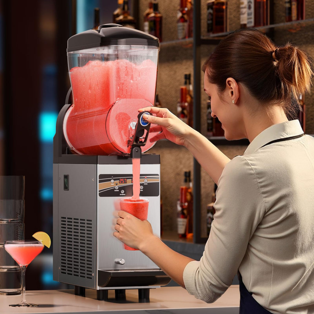 VEVOR Slushie Machine, 15L Single Tank Commercial Margarita Machine, 60 Cups Stainless Steel Margarita Smoothie Frozen Drink Machine, Slushy Machine for Home Party Restaurants Cafe Bars