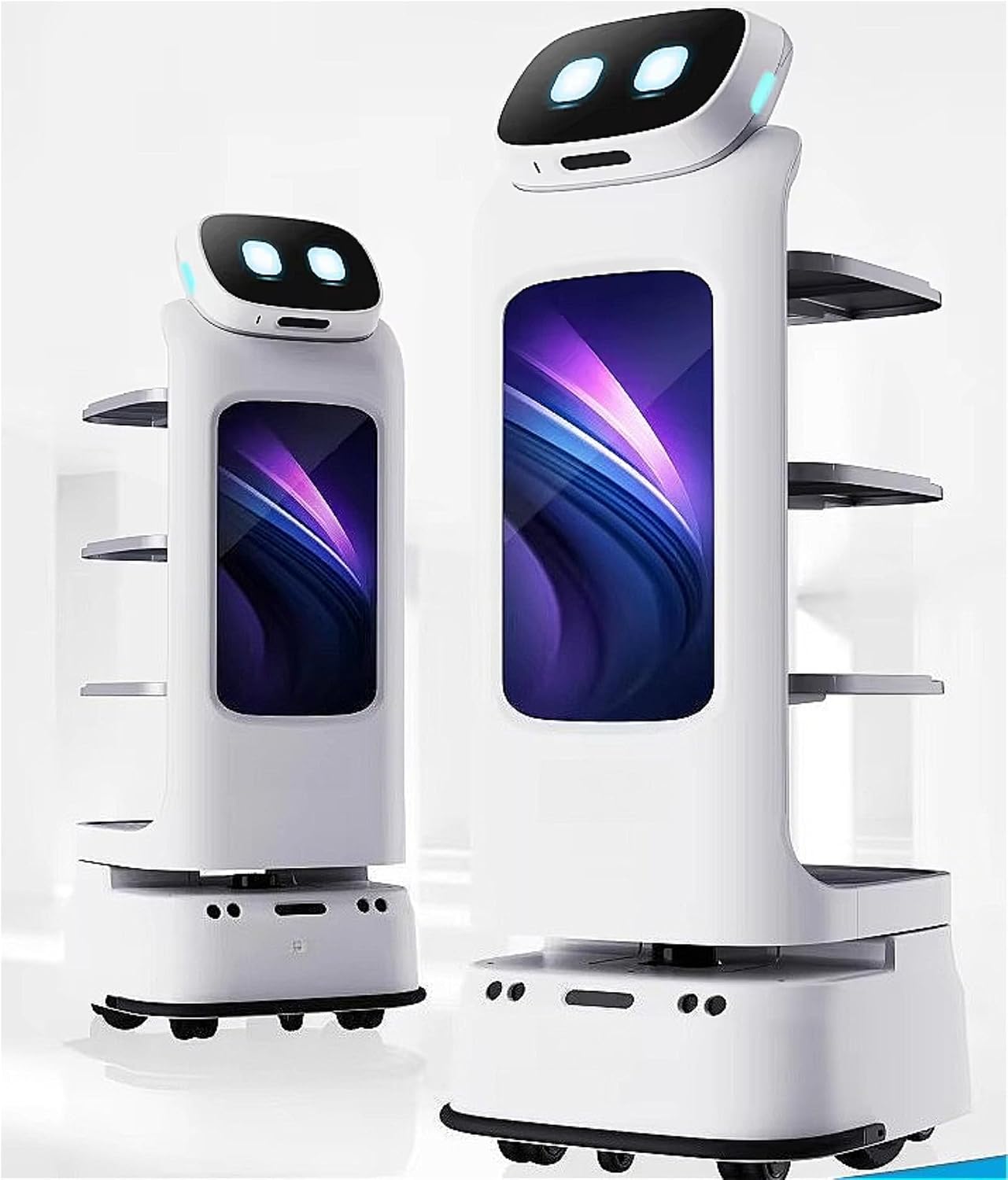 Smart Catering Service Robot, APP Call Food Delivery Robot with Greeting Guidance, Optimal Path Planning & Precise Positioning for Hospitality Use