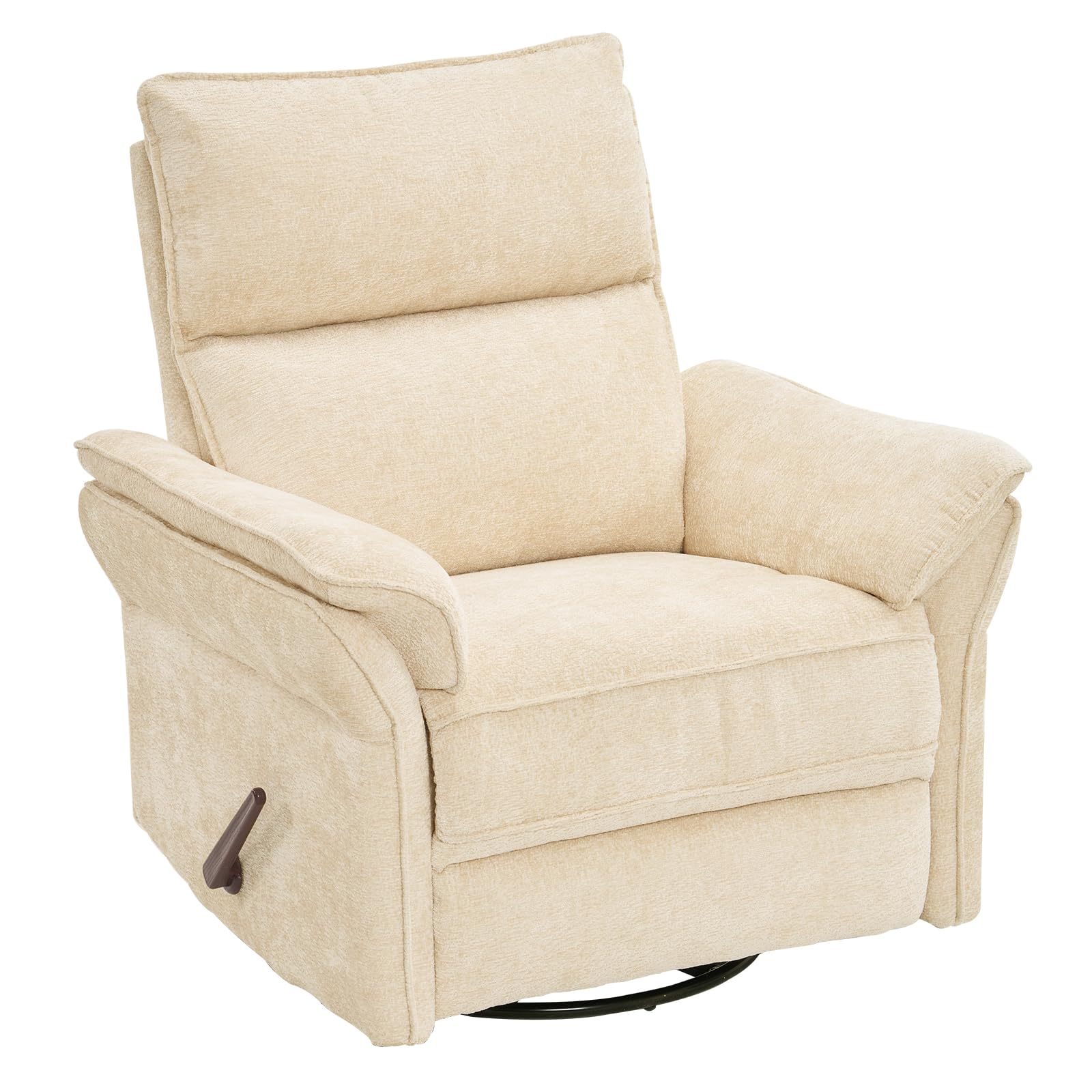 Oversized Rocking Chair Nursery with Massage and Heat, Glider Recliner Nursery Chair with Adjustable Headrest, Power Swivel Rocker Recliner Chair with USB Port, Dark Grey
