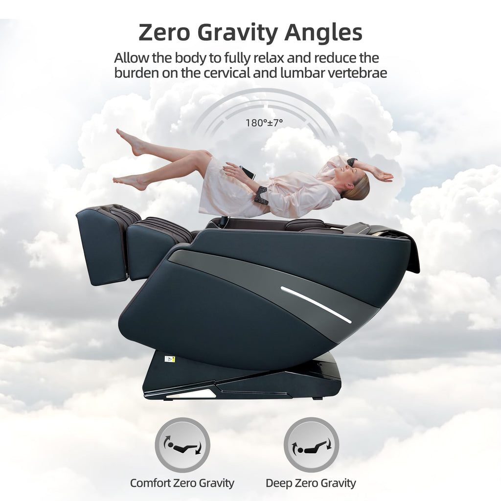 4D Massage Chairs Full Body Recliner with Heat Zero Gravity 57'' SL Track Shiatsu Massage Chair for Home Office with AI Voice, 7" Touch Screen, Wireless Charging,Neck & Shoulder Relief