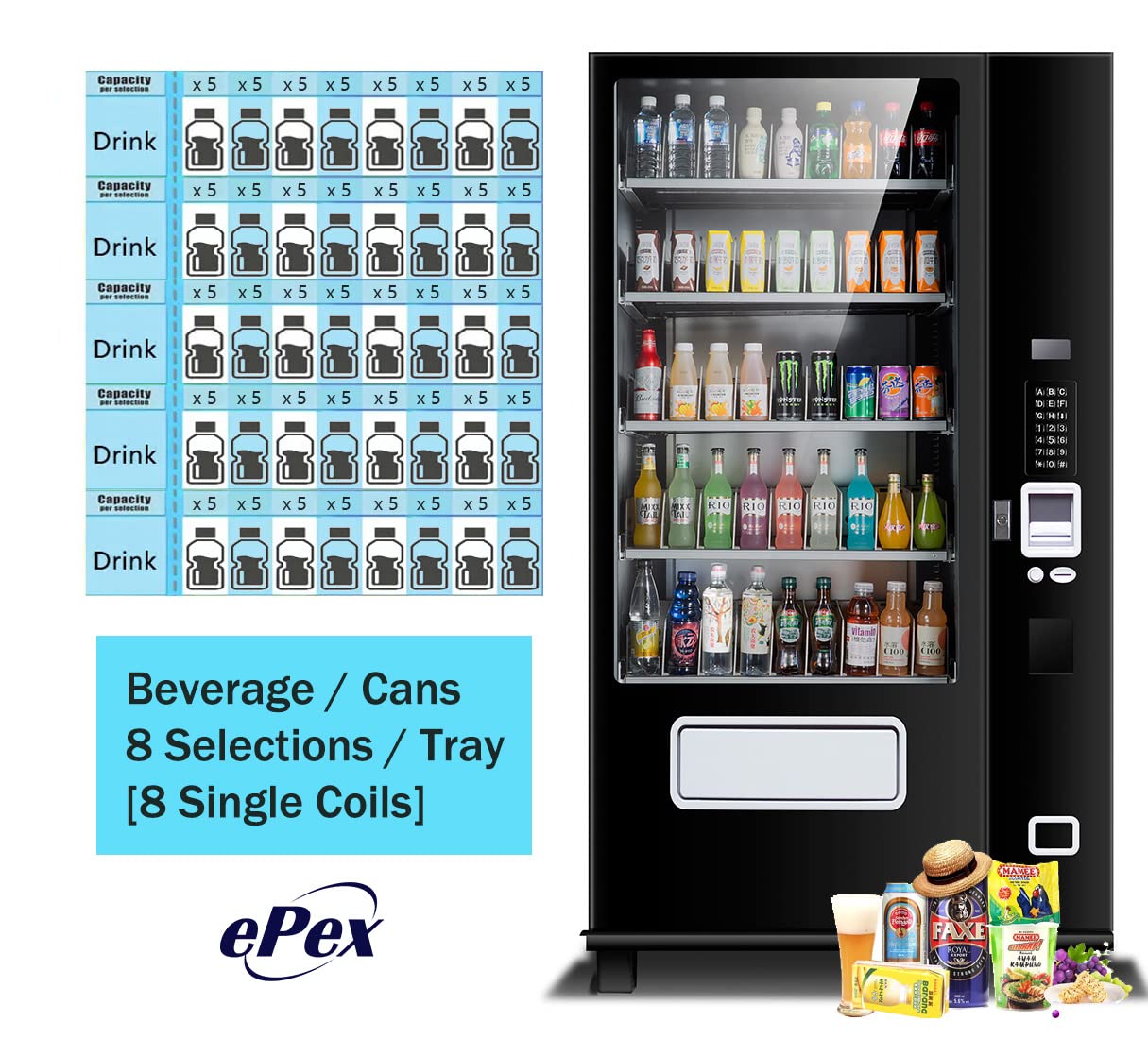 Refrigerated Beverage Vending Machine with Elevator Delivery Temp Control