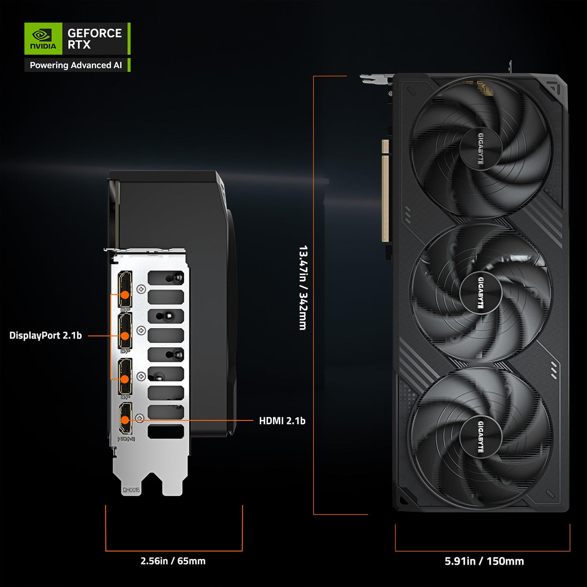 GIGABYTE GeForce RTX 5090 Gaming OC 32G Graphics Card, WINDFORCE Cooling System, 32GB 512-bit GDDR7, by NVIDIA, DisplayPort & HDMI - Video Output Interface, GV-N5090GAMING OC-32GD Video Card