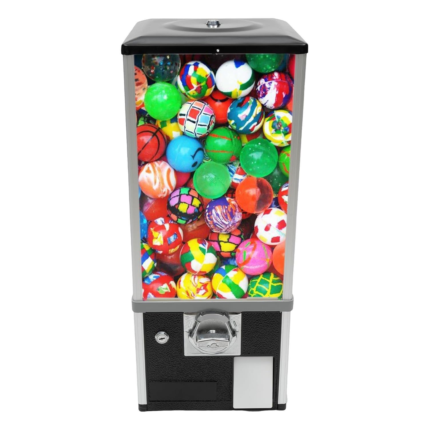 Vending Machine, 4x25 Dual Side Coin Operators Prize Machine Dispenser Candy Machine, Commercial Toy Candy Capsule Vending Machine with Keys, Gumball Machine for Gaming Store (Black)