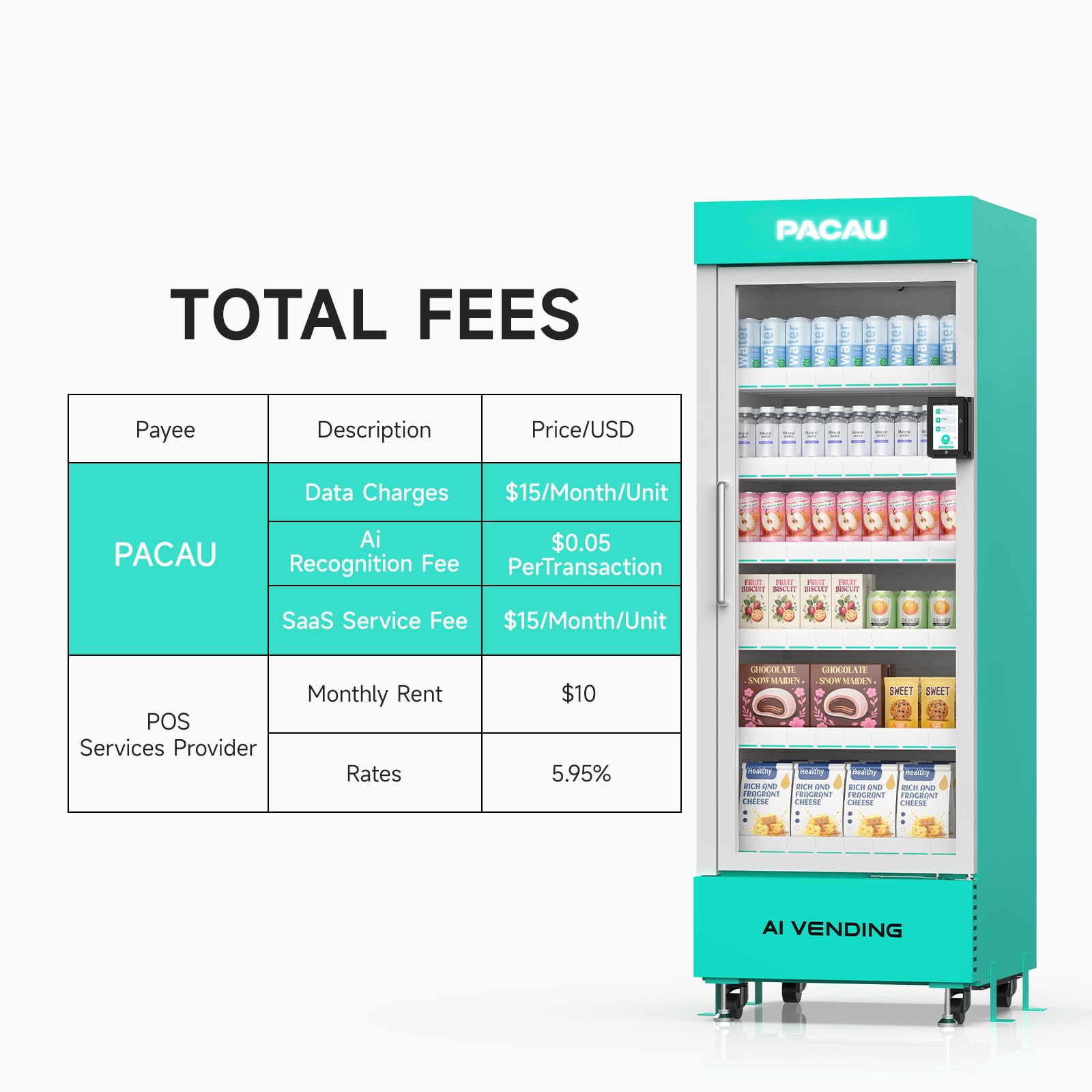 Smart AI Vending Machine (with Card Reader) Features AI Visual Recognition and Cashless Payment Support; Ideal for Gyms, Schools, Hotels, Entertainment Venues, and More (Black)