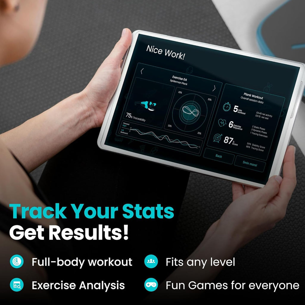 GoBalance Board - App-Enabled Balance Board. Smart Bluetooth Sensor, 12 FREE Interactive Games - Fun, Balance Training and Home Gym Workout! Boost Coordination & Strength for Teens and Adults