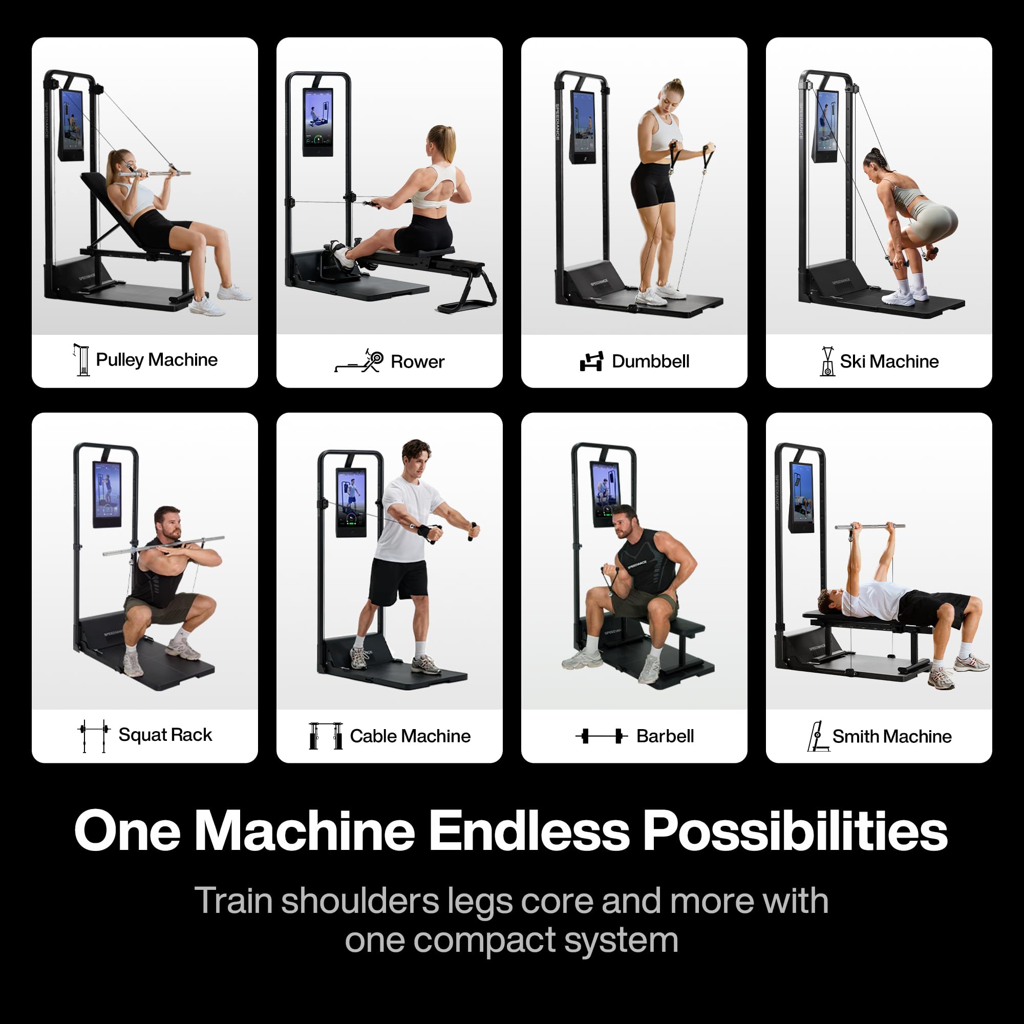 Speediance Smart Home Gym, Multi-Functional Gym Machine for Full Body Strength Training, All-in-one Gym Equipment, Digital Weight System, Workout Station, Squat Rack, Gym Monster 2