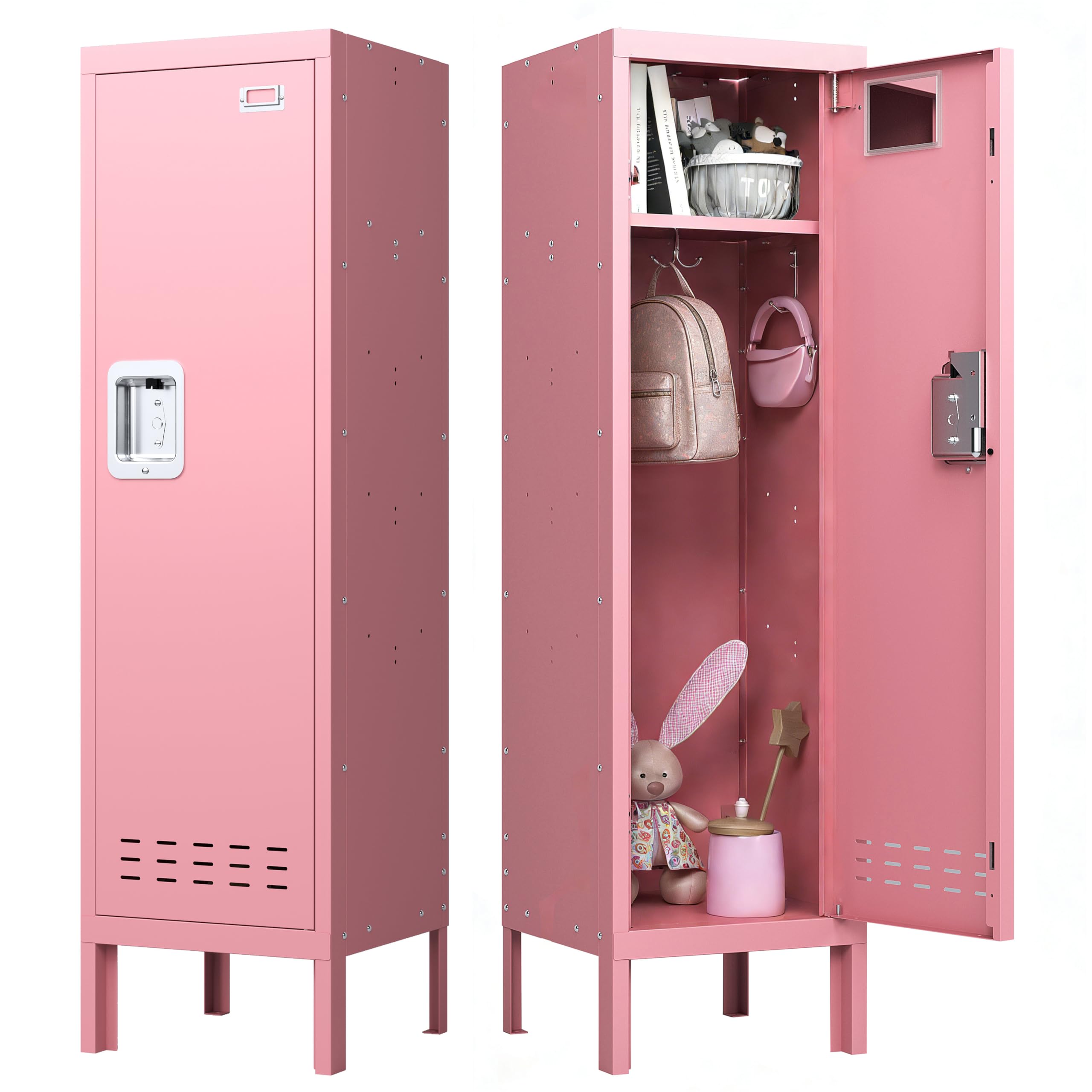 BUTISOW Metal Lockers - 66" Height Steel Lockers for Employees with 5 Door Storage Locker with Card Slot for Employees Gym School Home Office Garage - Assembly Required