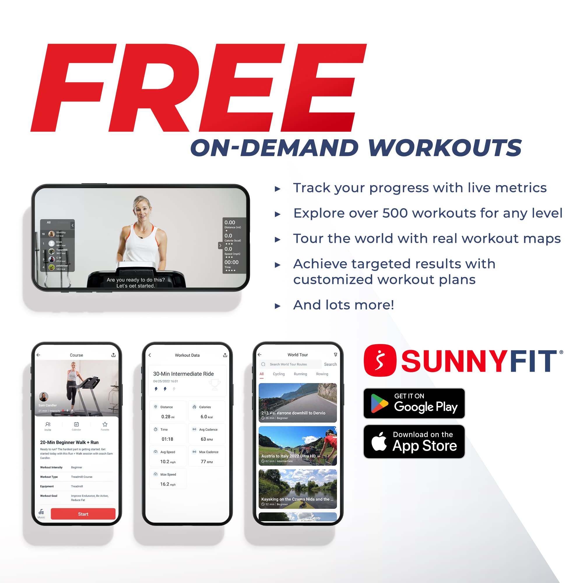 Sunny Health & Fitness Treadmill Elite Smart Auto Incline for Home Use, Wide Running and Walking Deck, Flex Shock Suspension with 300 LB Weight Capacity Bluetooth SunnyFit App