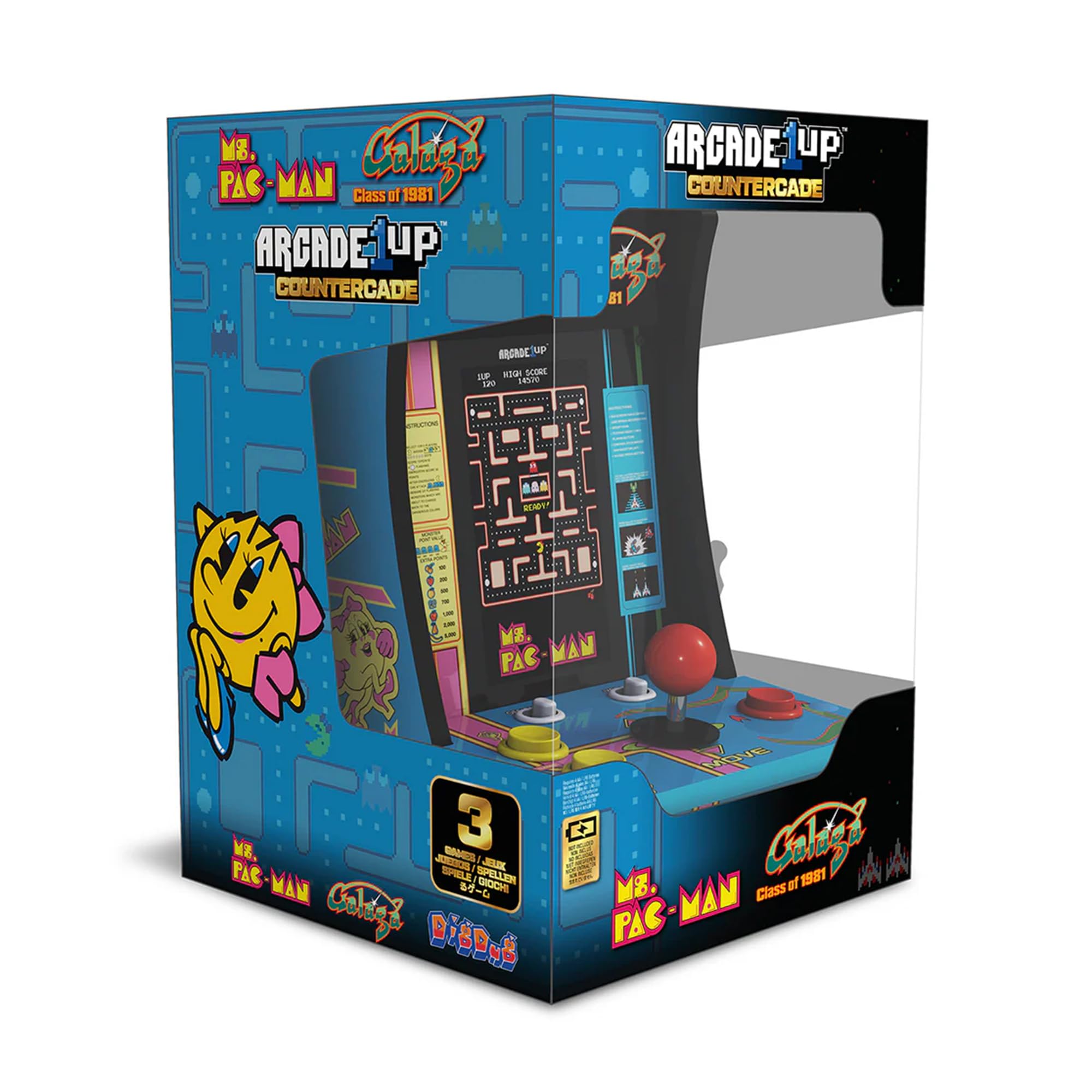 Arcade1Up NBA JAM Countercade Arcade Machine with NBA JAM TE and NBA Hang Time, 7" LCD Screen, Light-Up Marquee and Real-Feel Arcade Controls