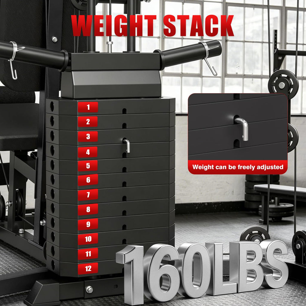 SPART All-in-One Home Gym Workout Station,Smithe Machine Home Gym Power Cage,Professional Functional Trainer for Couples & Family Strength Training,Leg Press, LAT Station for Full Body Training
